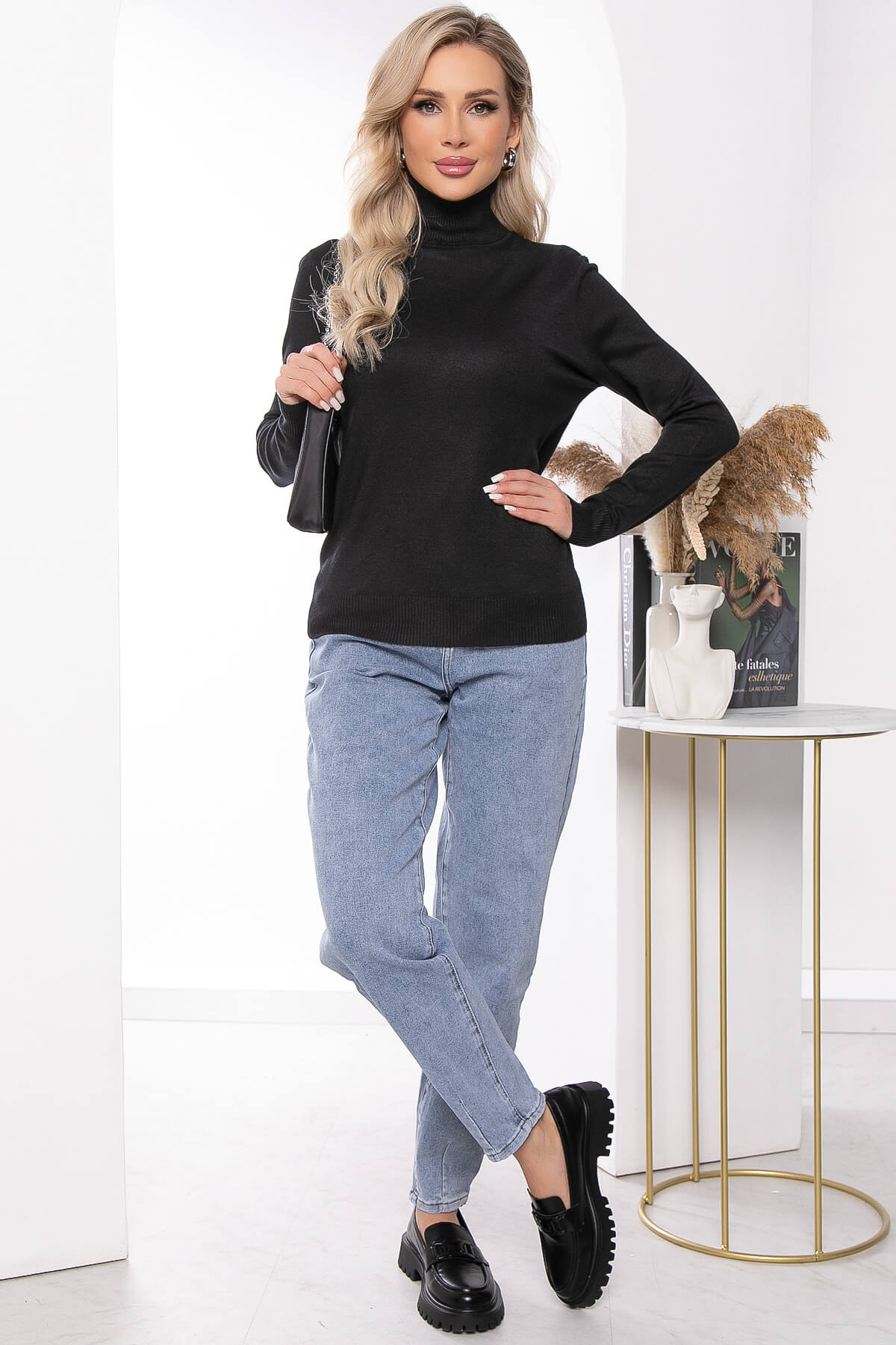 Водолазка Зимняя история (черная) Б14537-20М