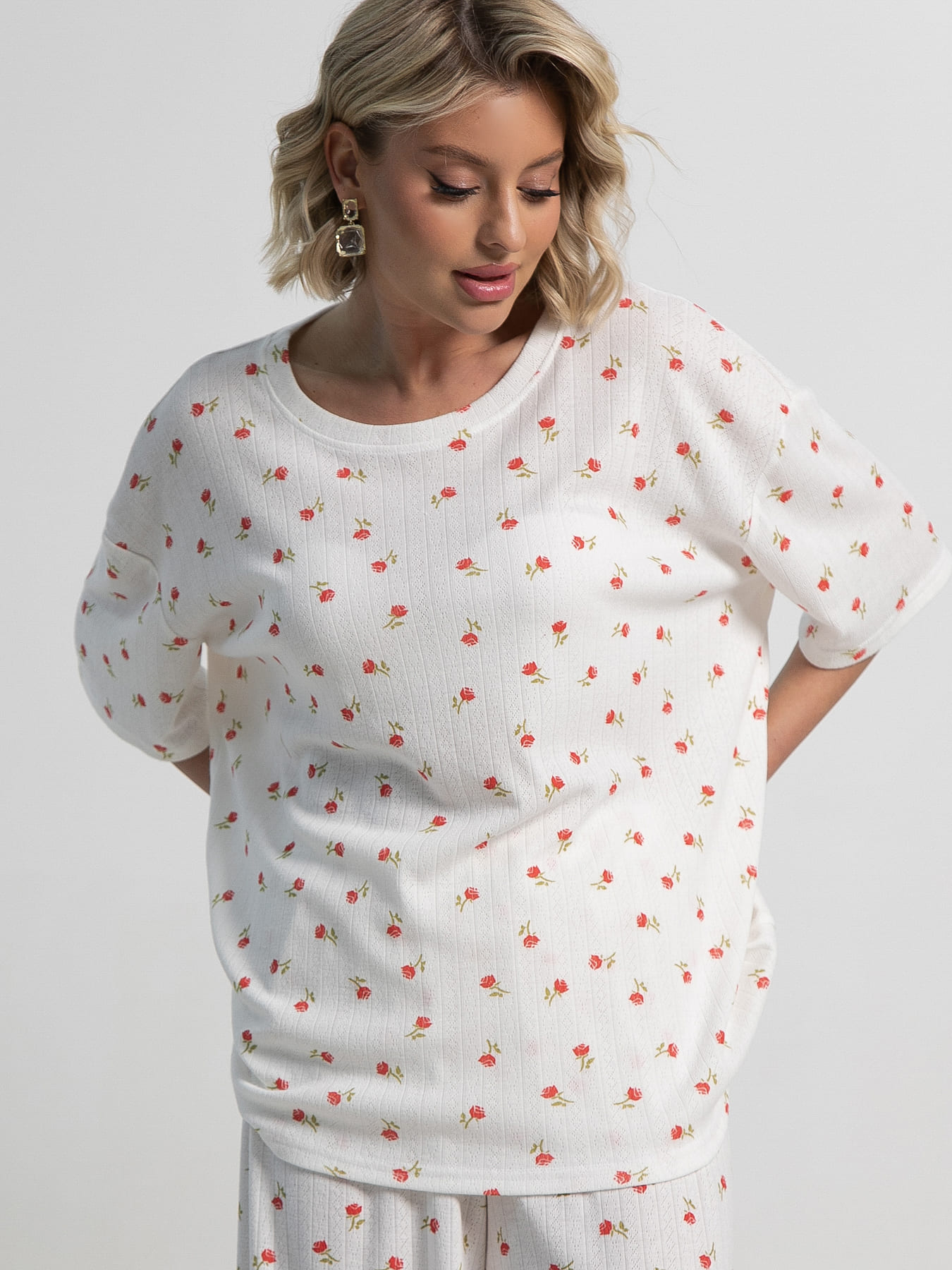 Костюм домашний с брюками Мона (белый) К15209-1М