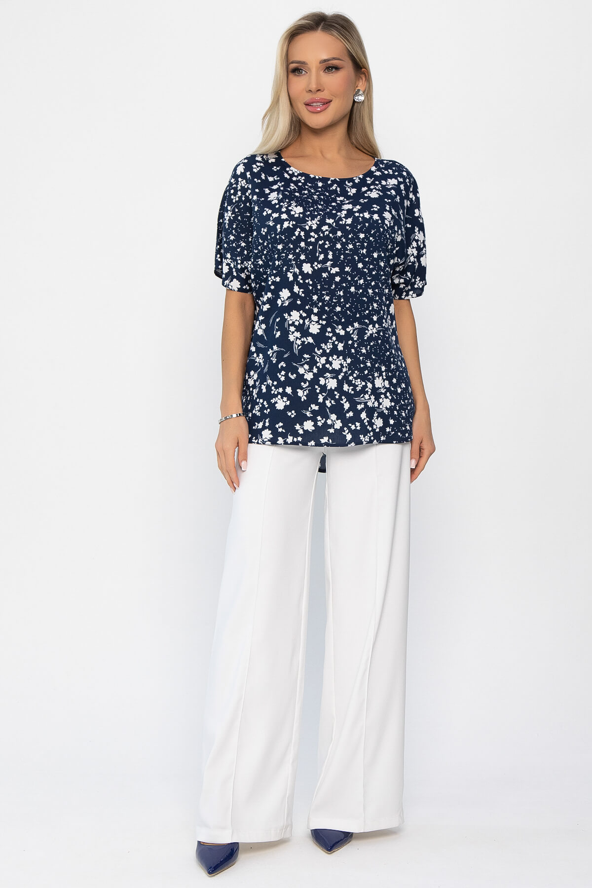 Блуза Маргоша (синяя) Б13814-16М