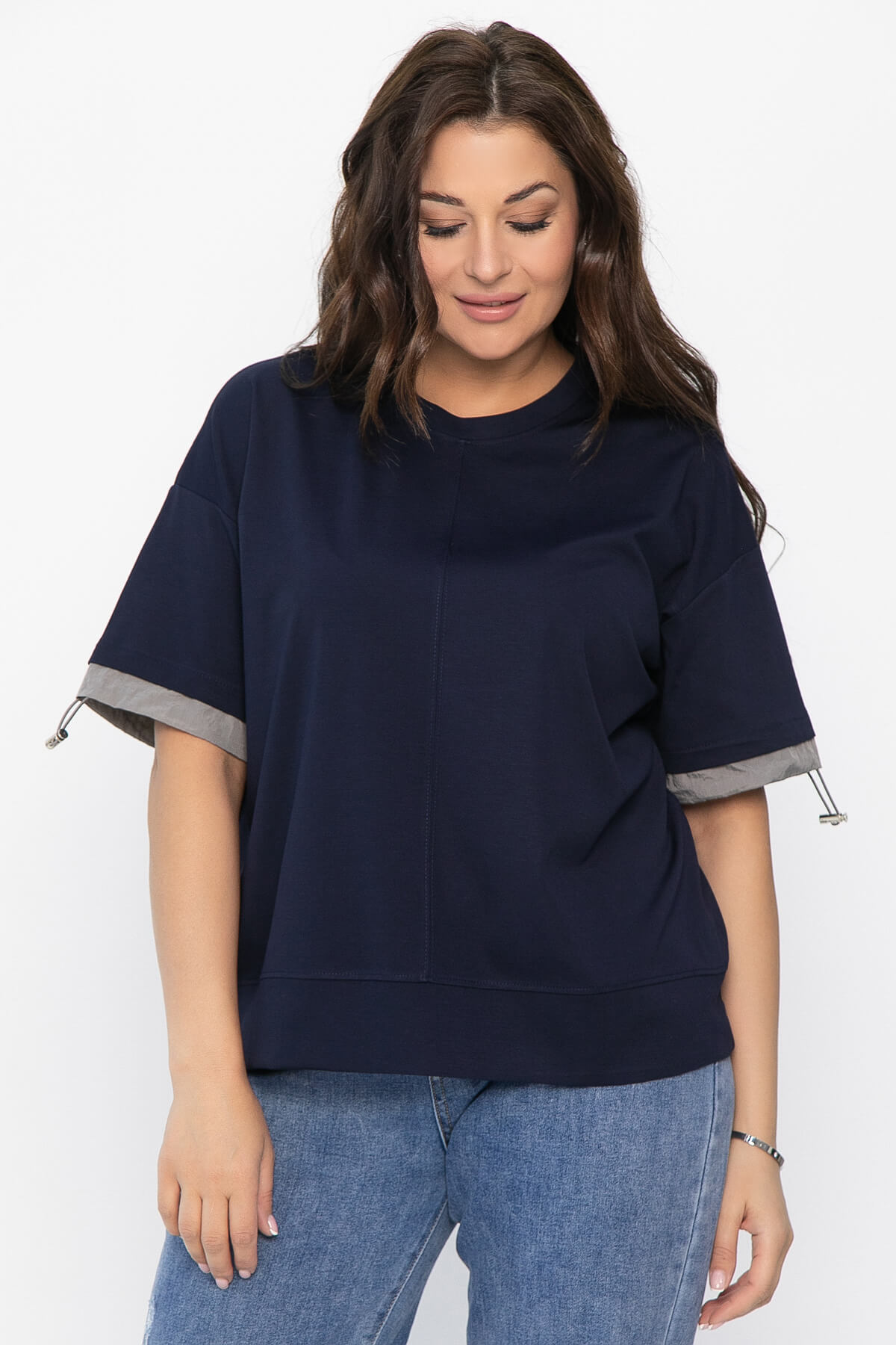 Блуза Софья (синяя) Б13941-1М