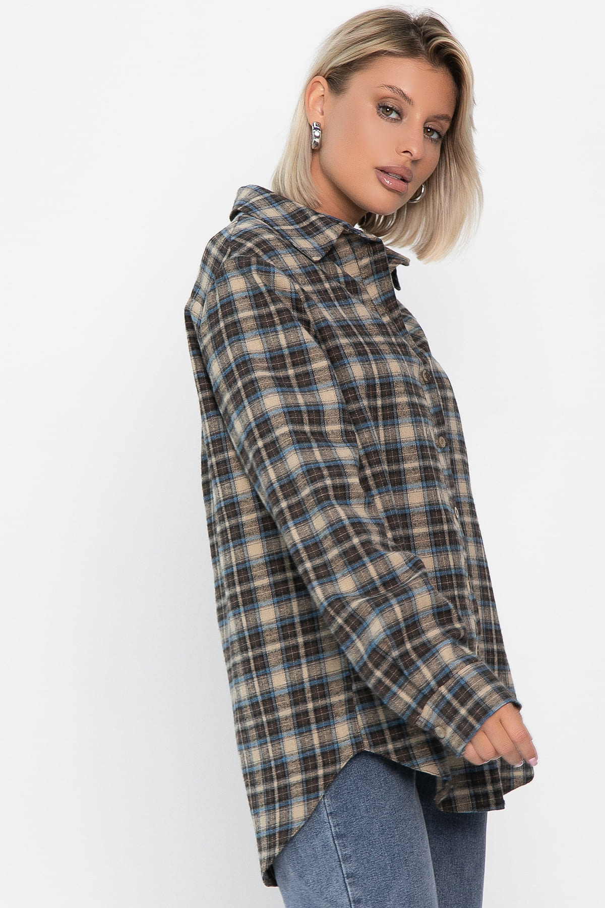 Рубашка Денни (бежево-коричневая) Б14136-7М