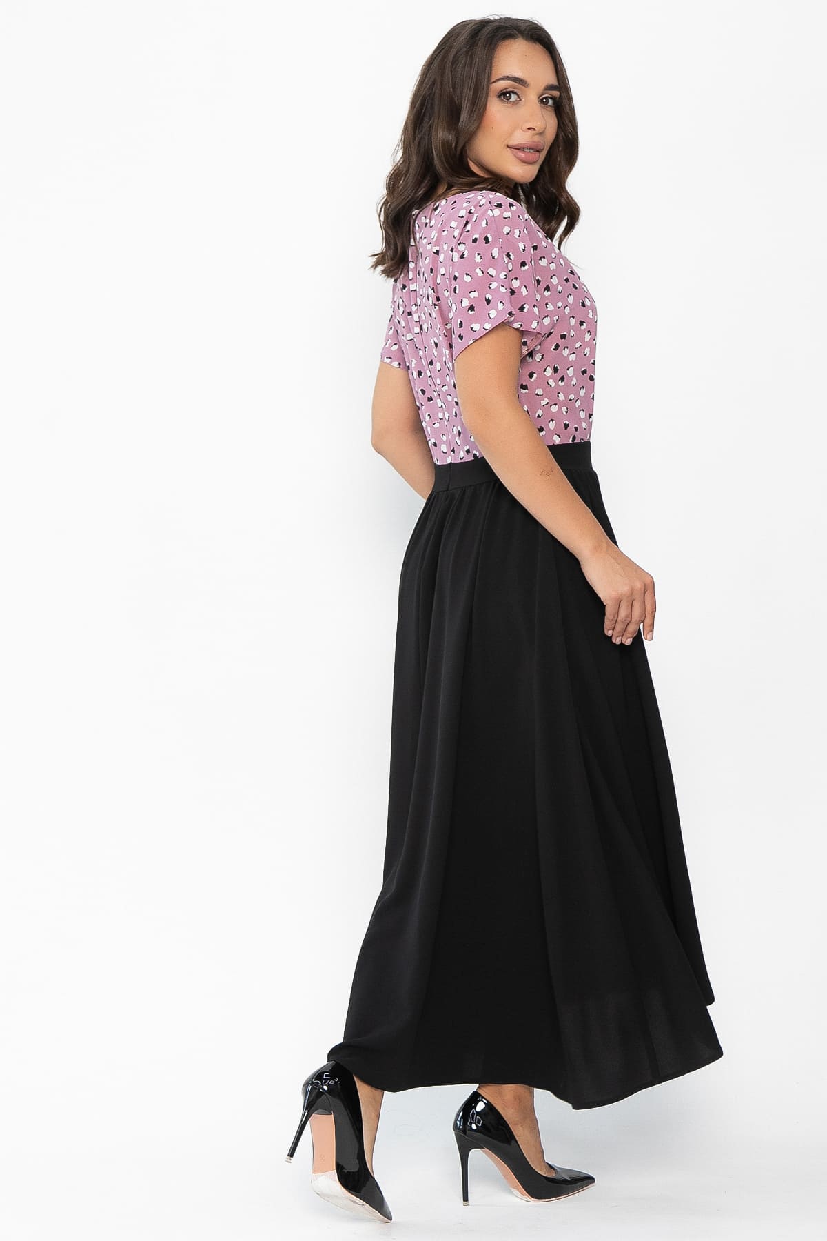 Платье Бруния (черно-розовое) П13997-16М