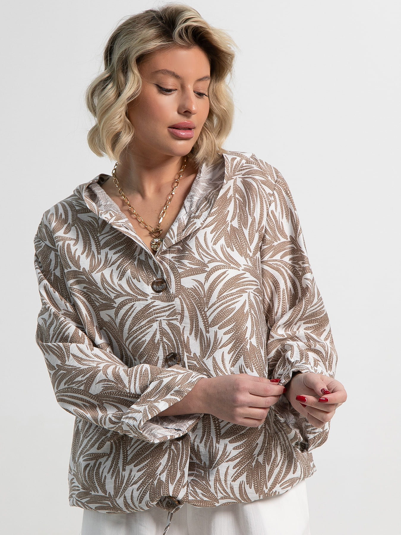 Пыльник Летний день (бело-коричневый) Б15152-8М