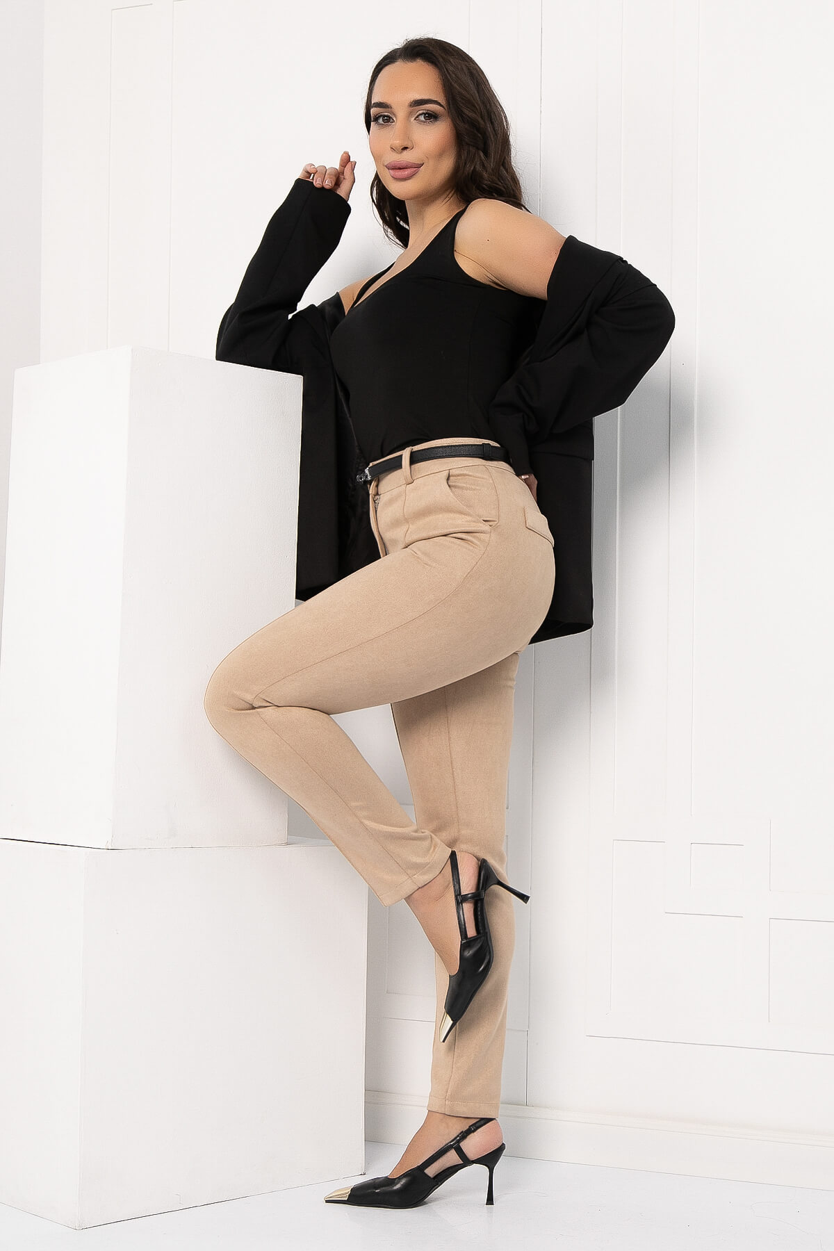 Брюки Тенденция стиля (бежевые) Б12753-13М