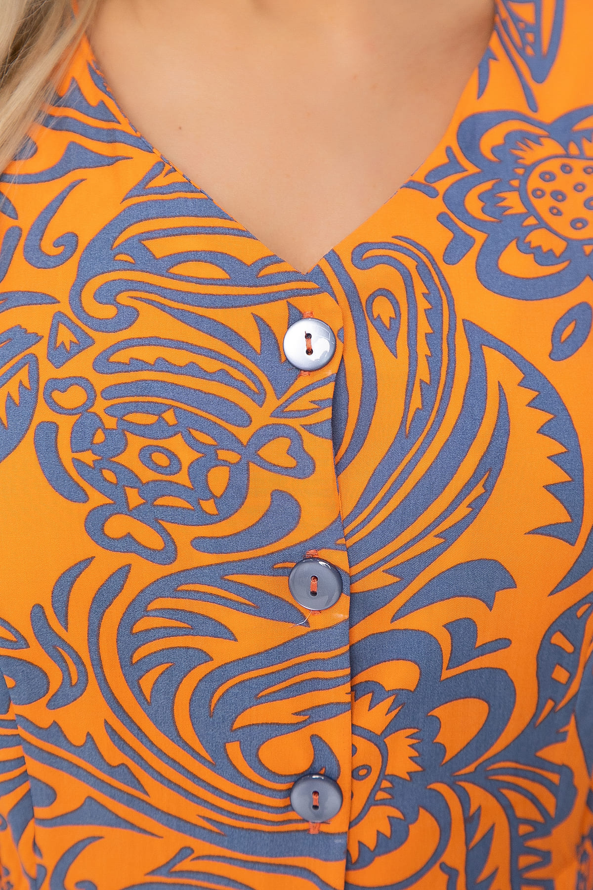 Платье Иоланда (оранжево-синее) П13677-5М