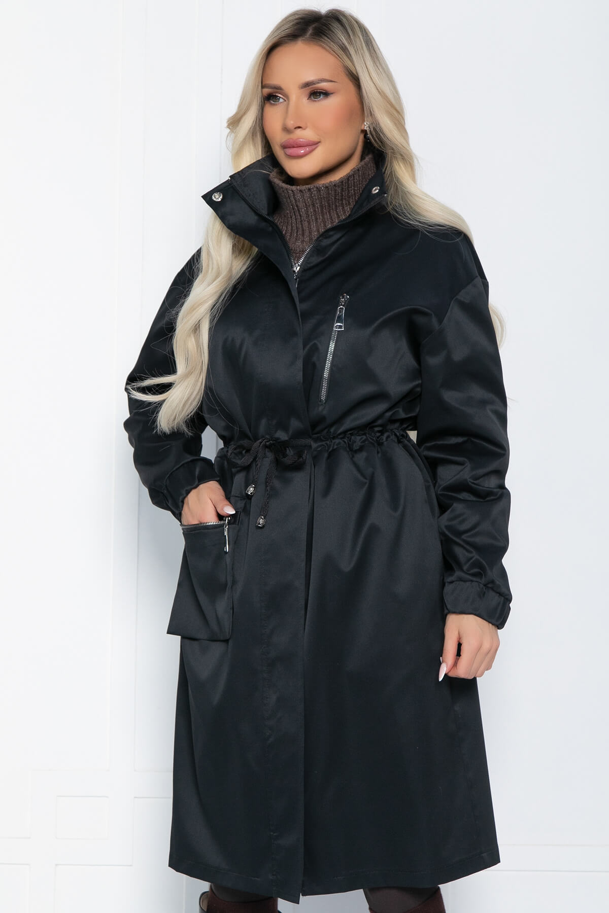 Плащ Весна близко (черный) Б12513-7