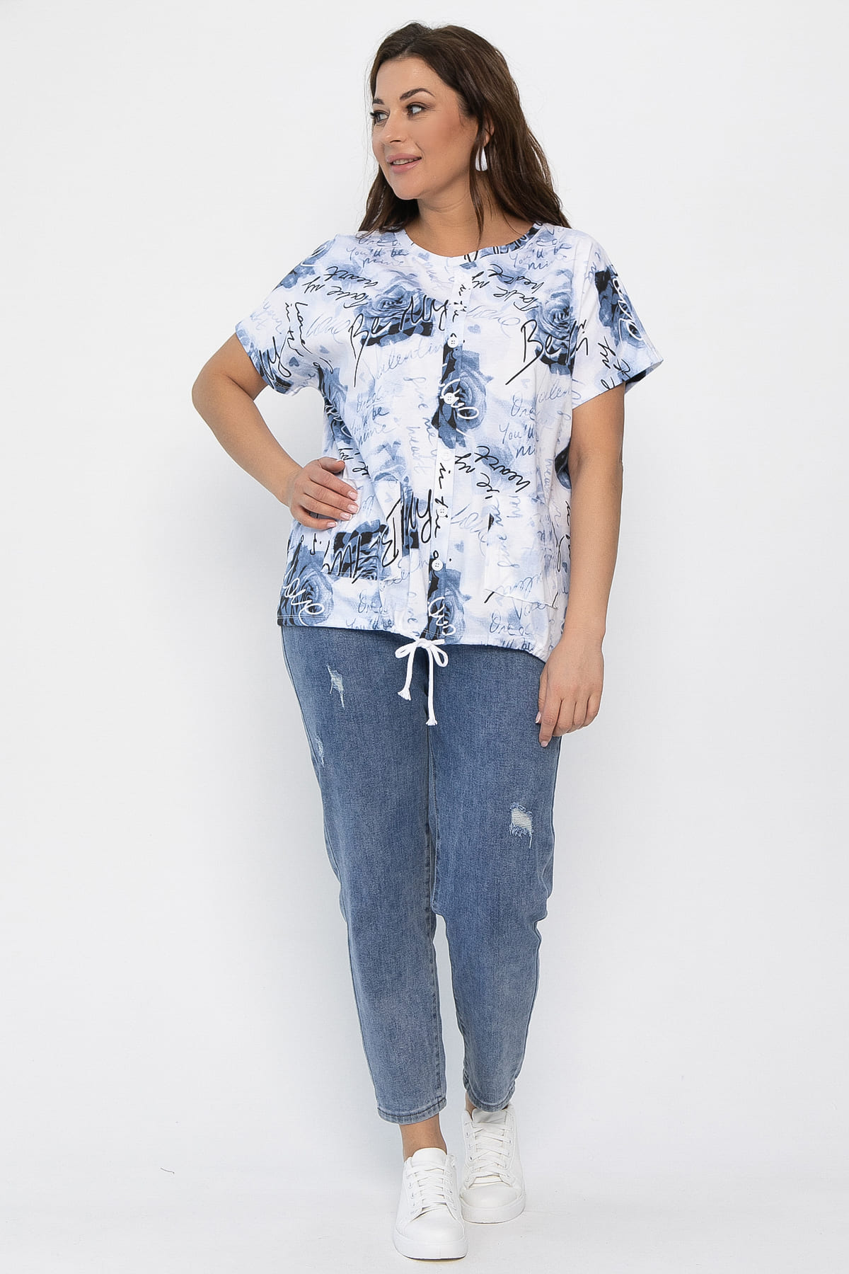 Блуза Велес (синяя) Б13758-20М