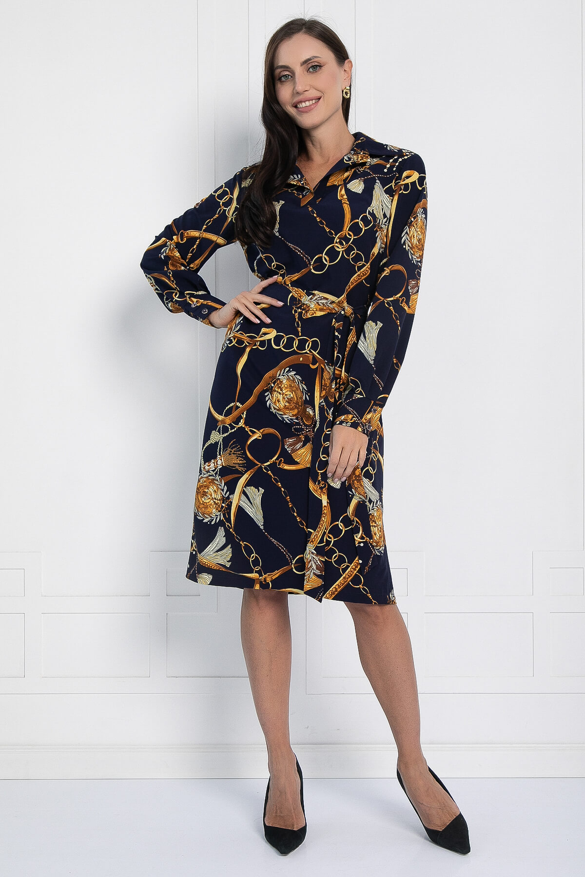 Платье Презентация стиля (темно-синее) П12650-15