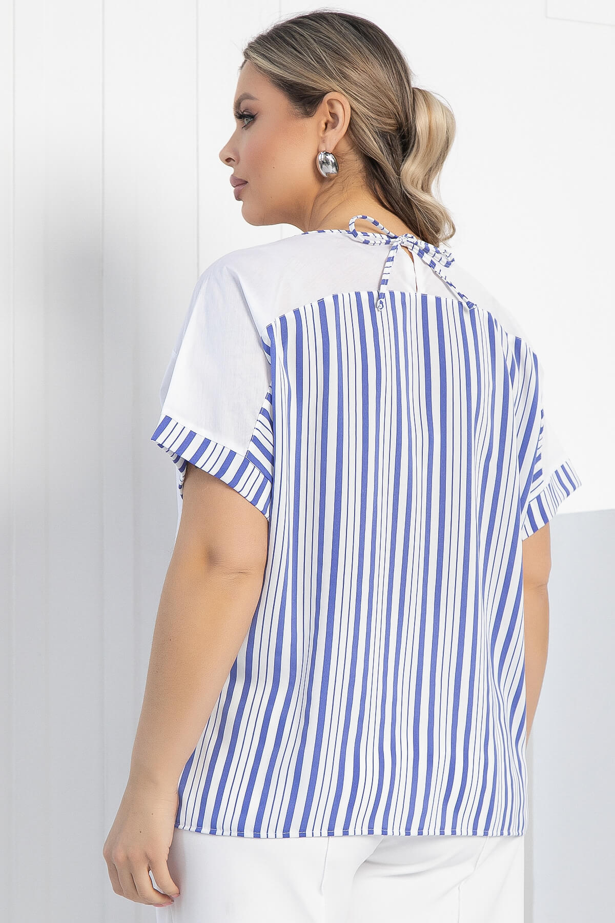 Блуза Амальгама (бело-сиреневая) Б12840-24М