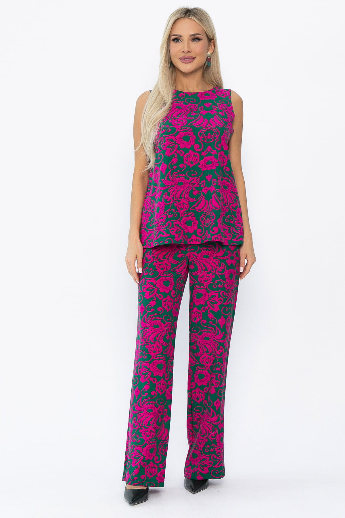 Костюм Стильный акцент (малиново-зеленый) К13906-25М