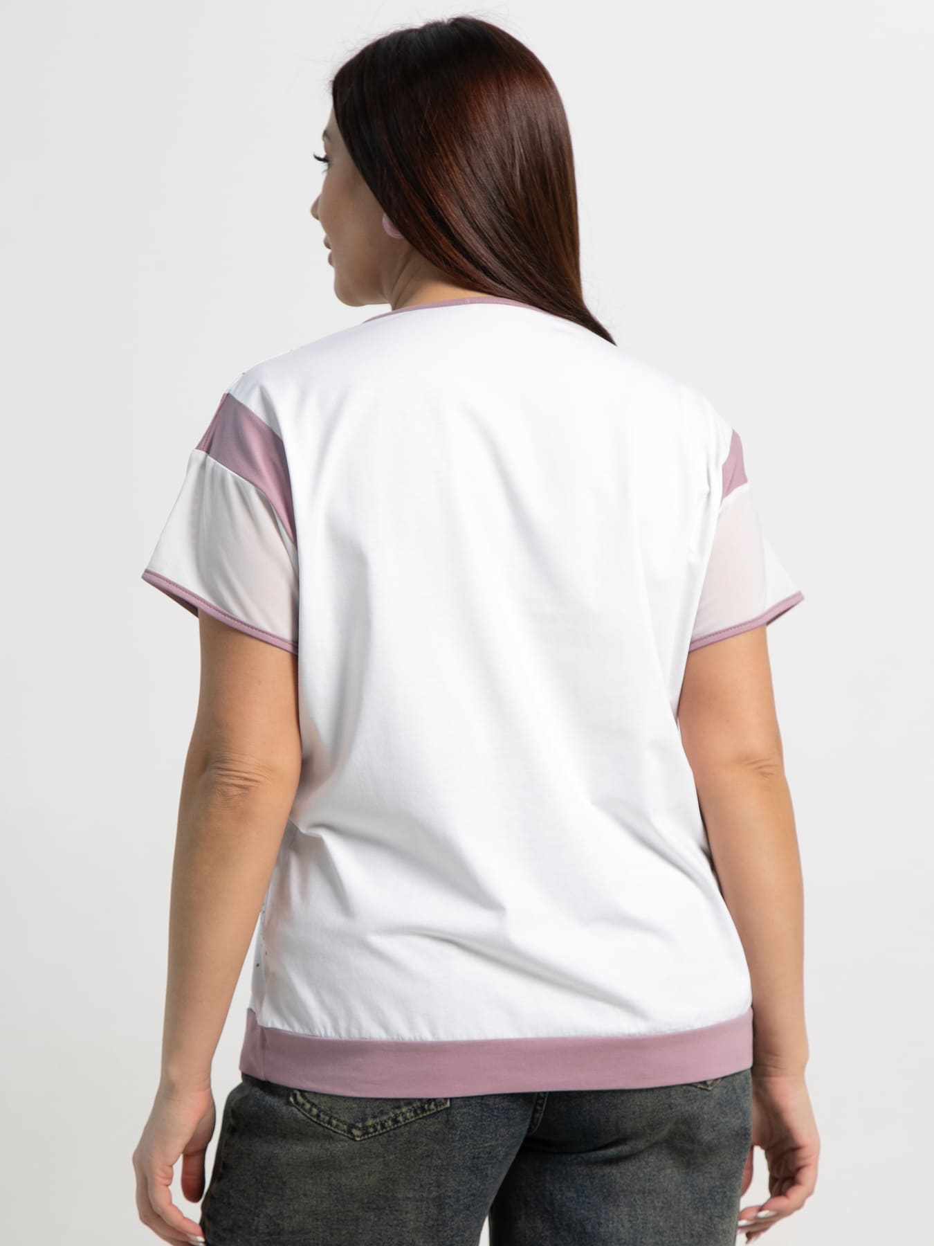 Блуза Алтея (белая/роза) Б15367-20М