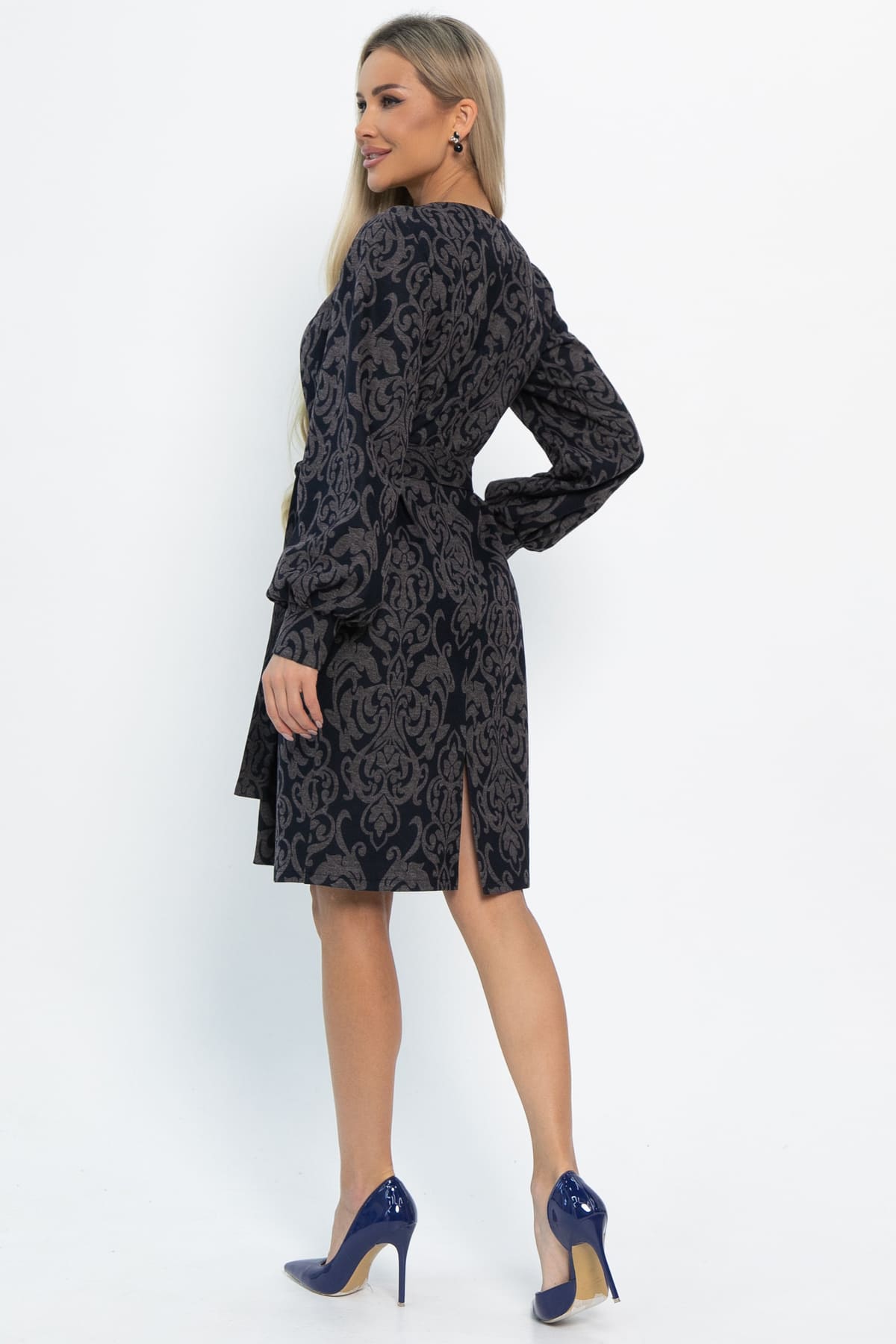 Платье Шарли (черно-коричневое) П14861-18М