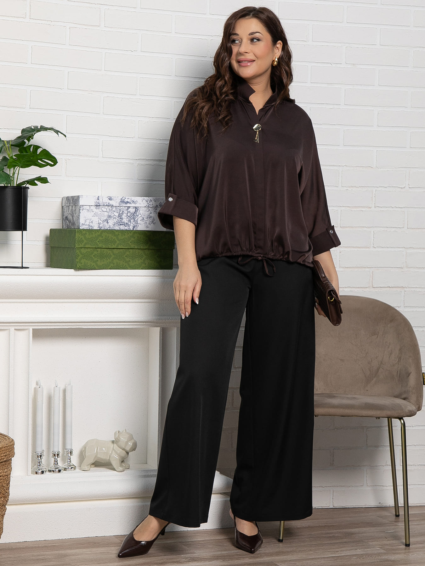 Блуза Серенада (шоколад) Б15134-24М