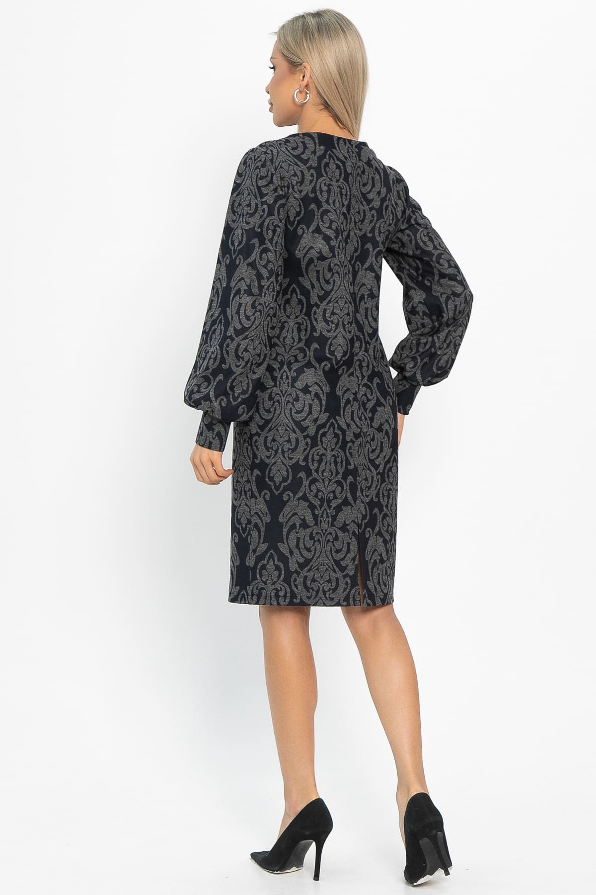 Платье Шарли (серо-синее) П14862-18М