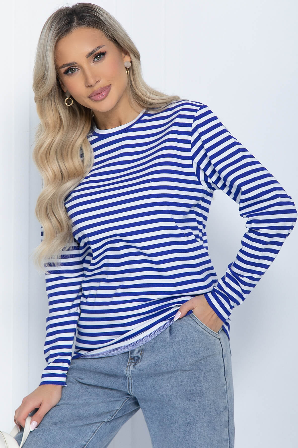 Тельняшка Морская душа (бело-синяя) Б12117