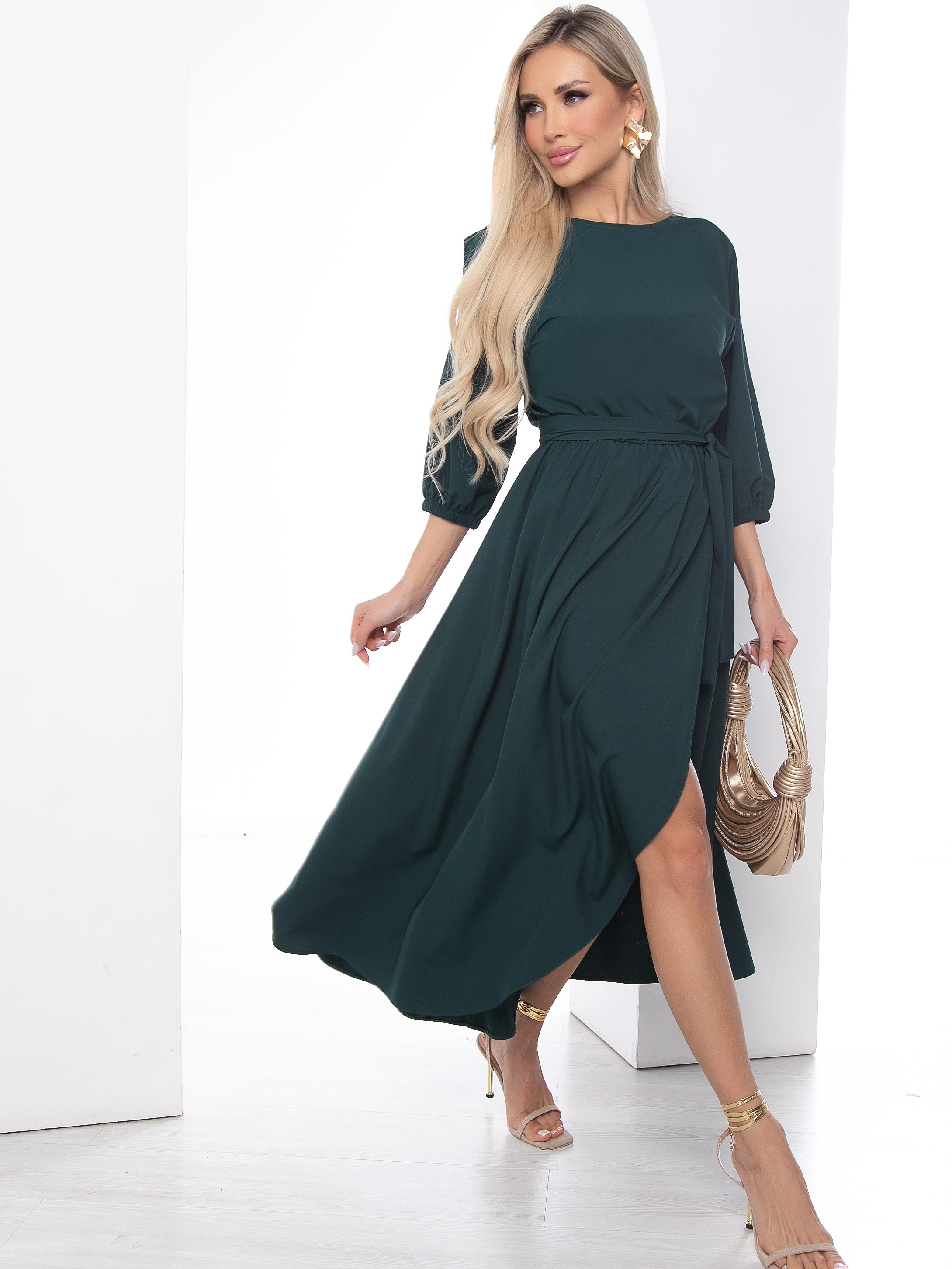 Платье Танго вдвоем (изумрудное) П15139-1М