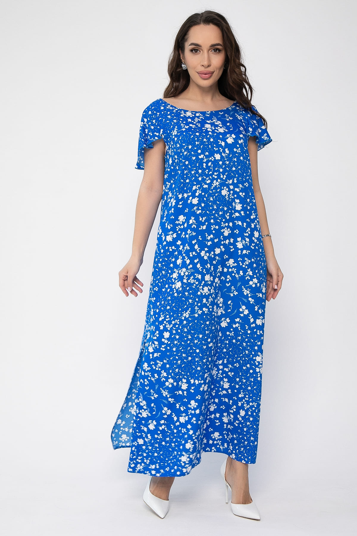 Платье Вечер свиданий (ярко-голубое) П13681-16М