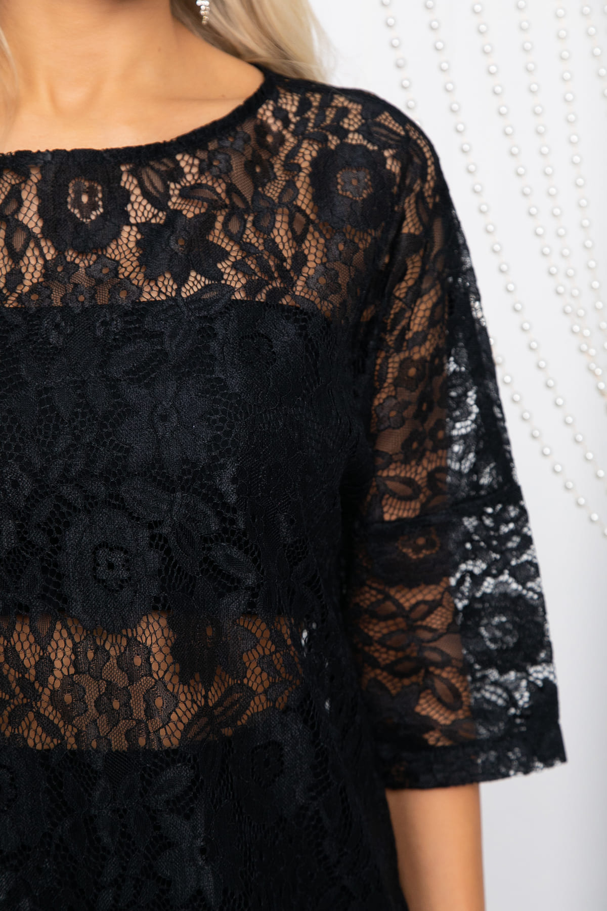 Платье-туника кружевное Ортея (черное) П14594-10М