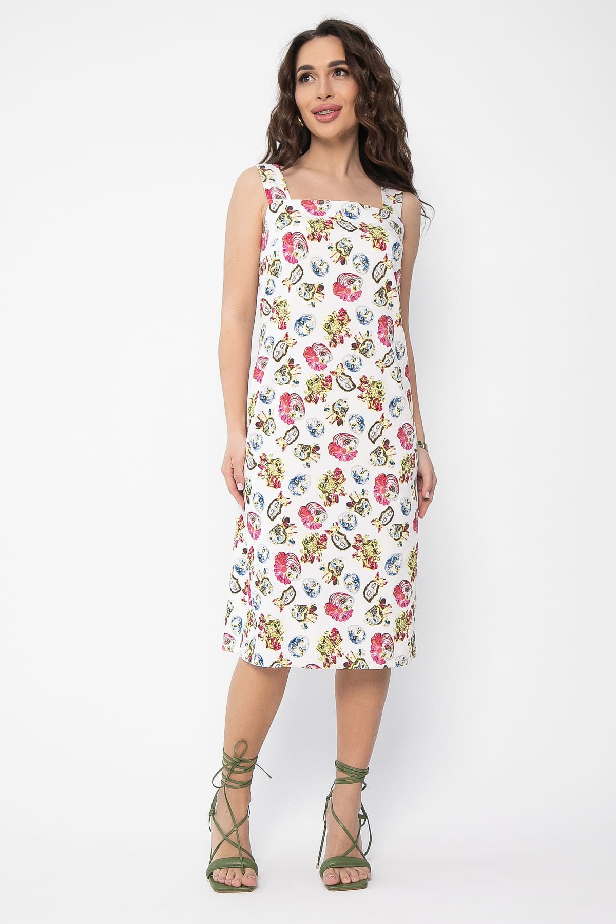 Платье Цветочные узоры (белое) П13504-30М