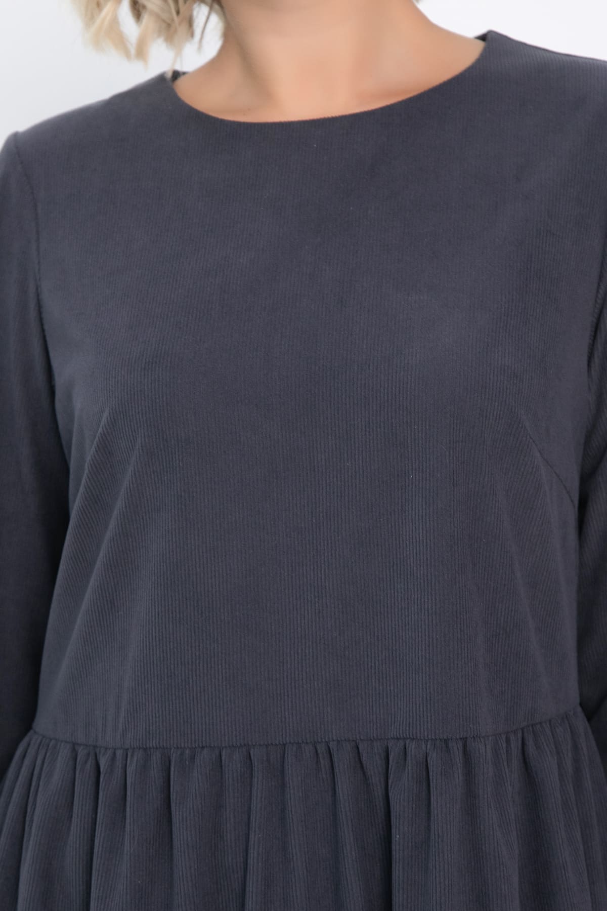 Платье из вельвета Андреа (графит) П14801-25М