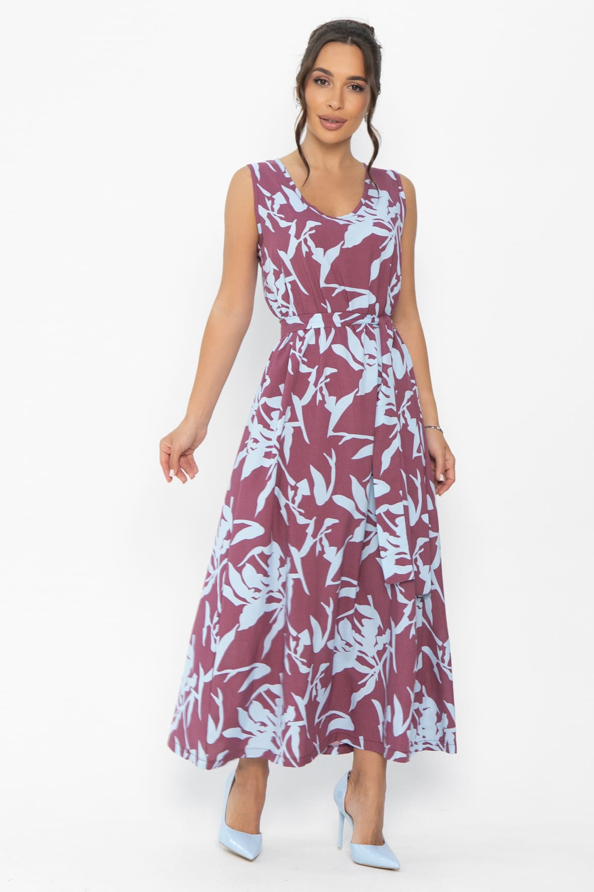 Платье Чарующая красота (бордовое) П13914-25М