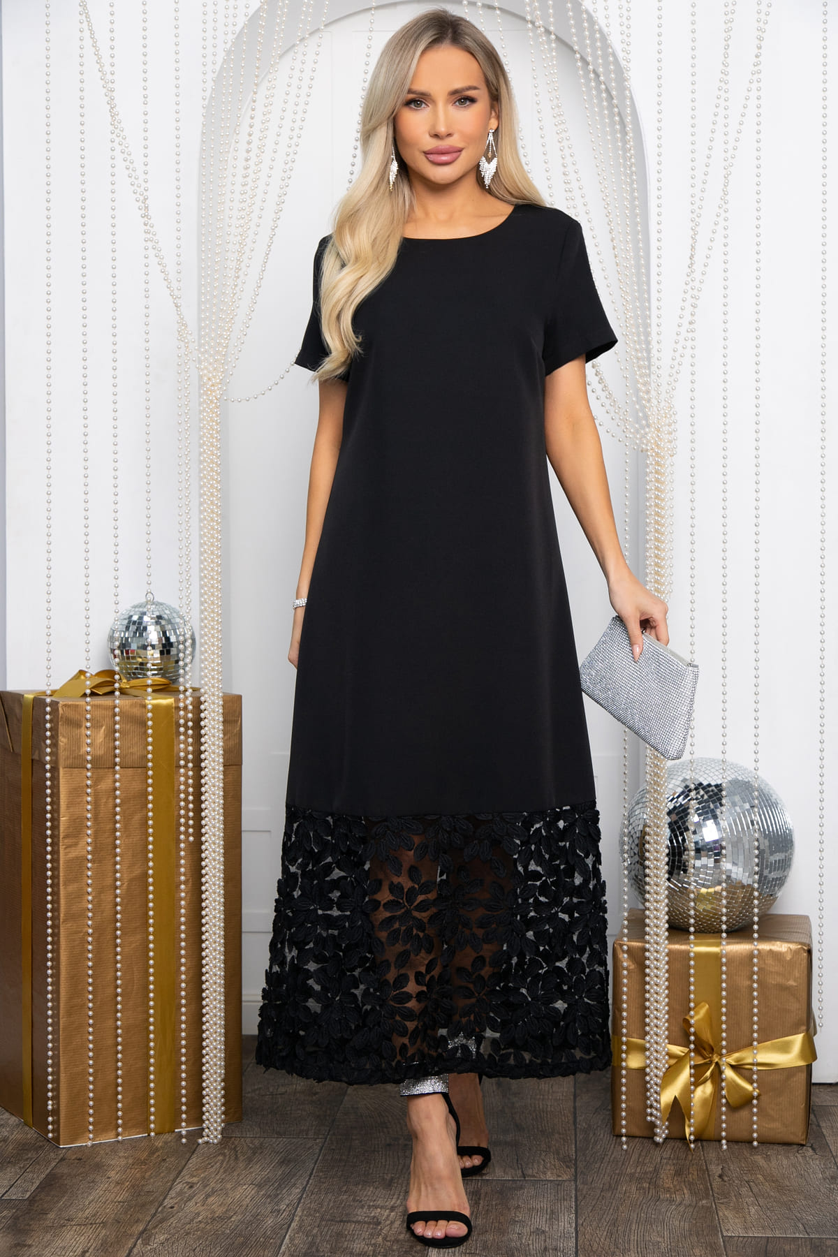 Платье Танита (черное/кружево) П14609-16М