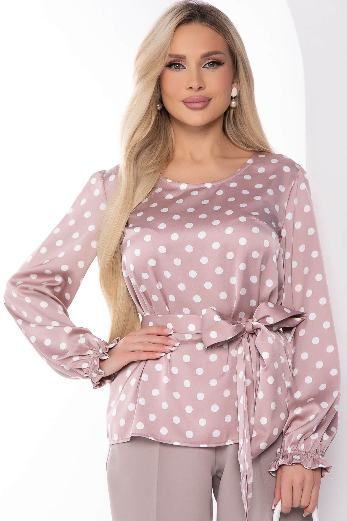 Блуза "Тина" (пудра) Б8098