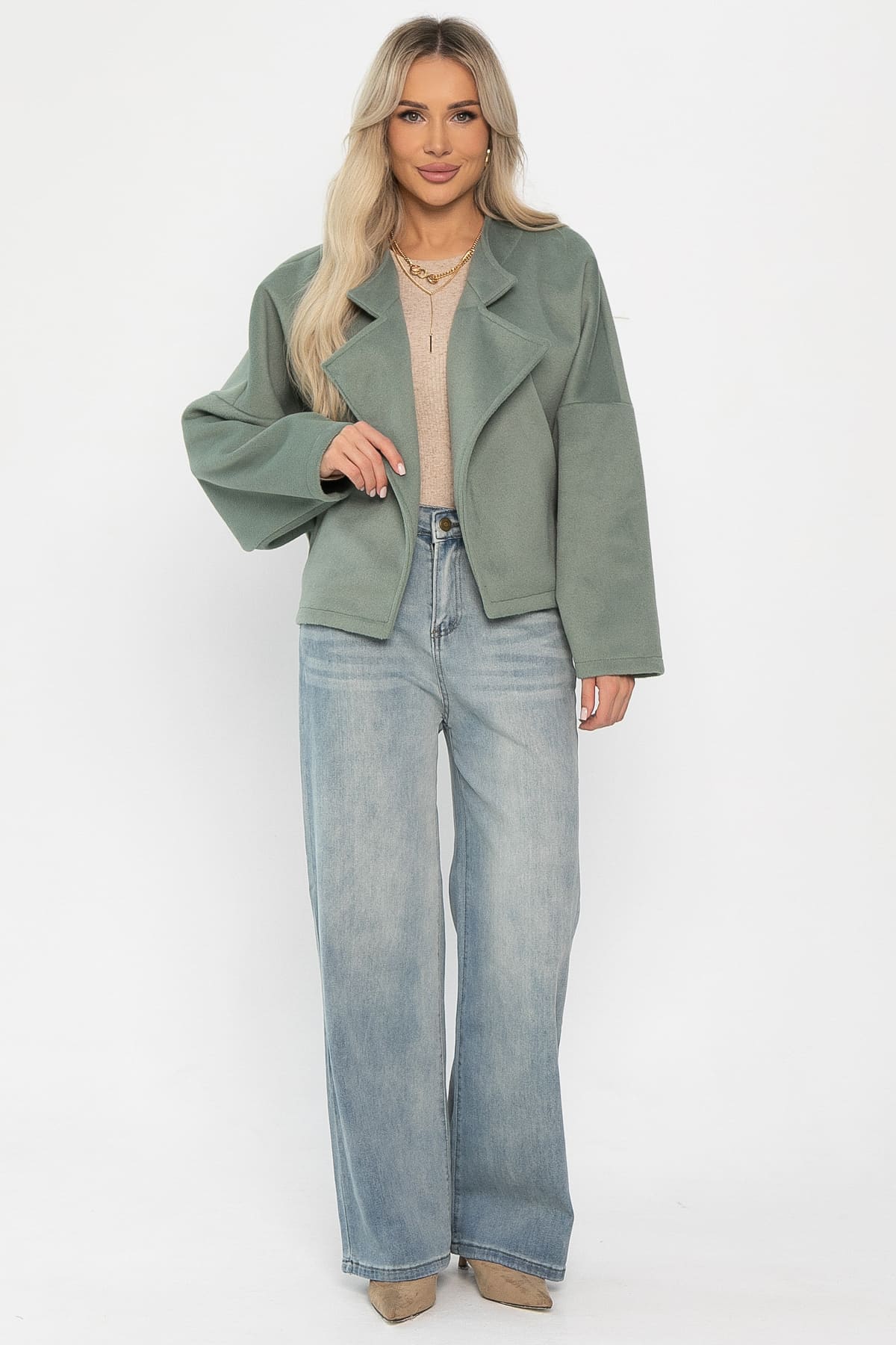 Пальто укороченное Хайт (фисташка) Б14339-7М