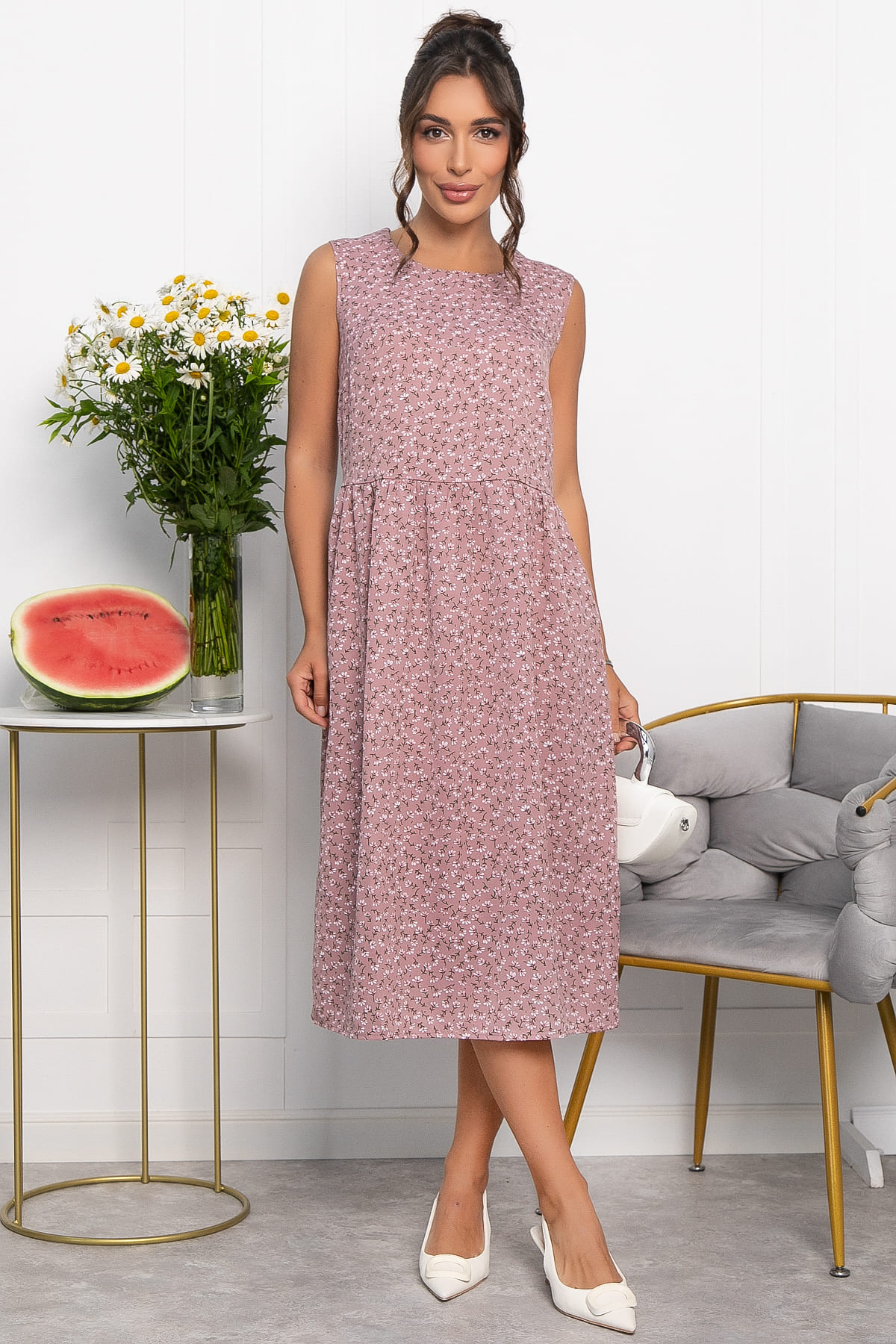 Платье Алена (пудра) П13812-48М