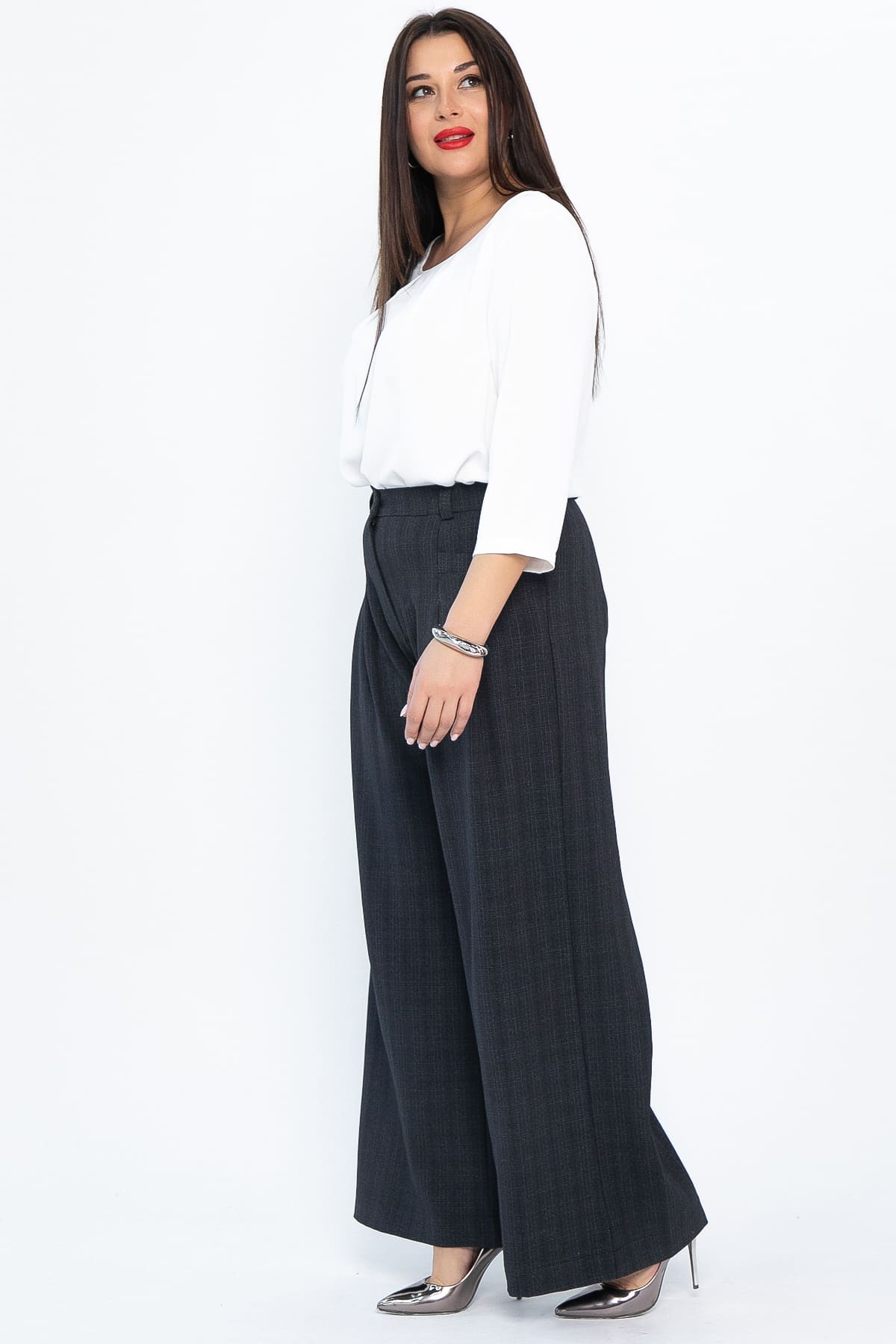 Брюки палаццо Креатив (темно-серые) Б14655-24М