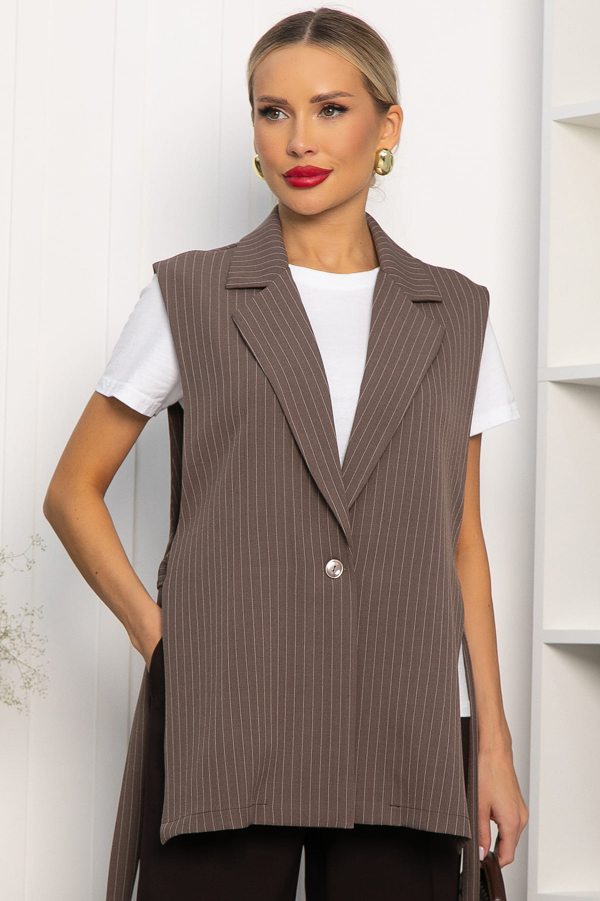 Жилет Рабочий день (кофе) Б14214-4М