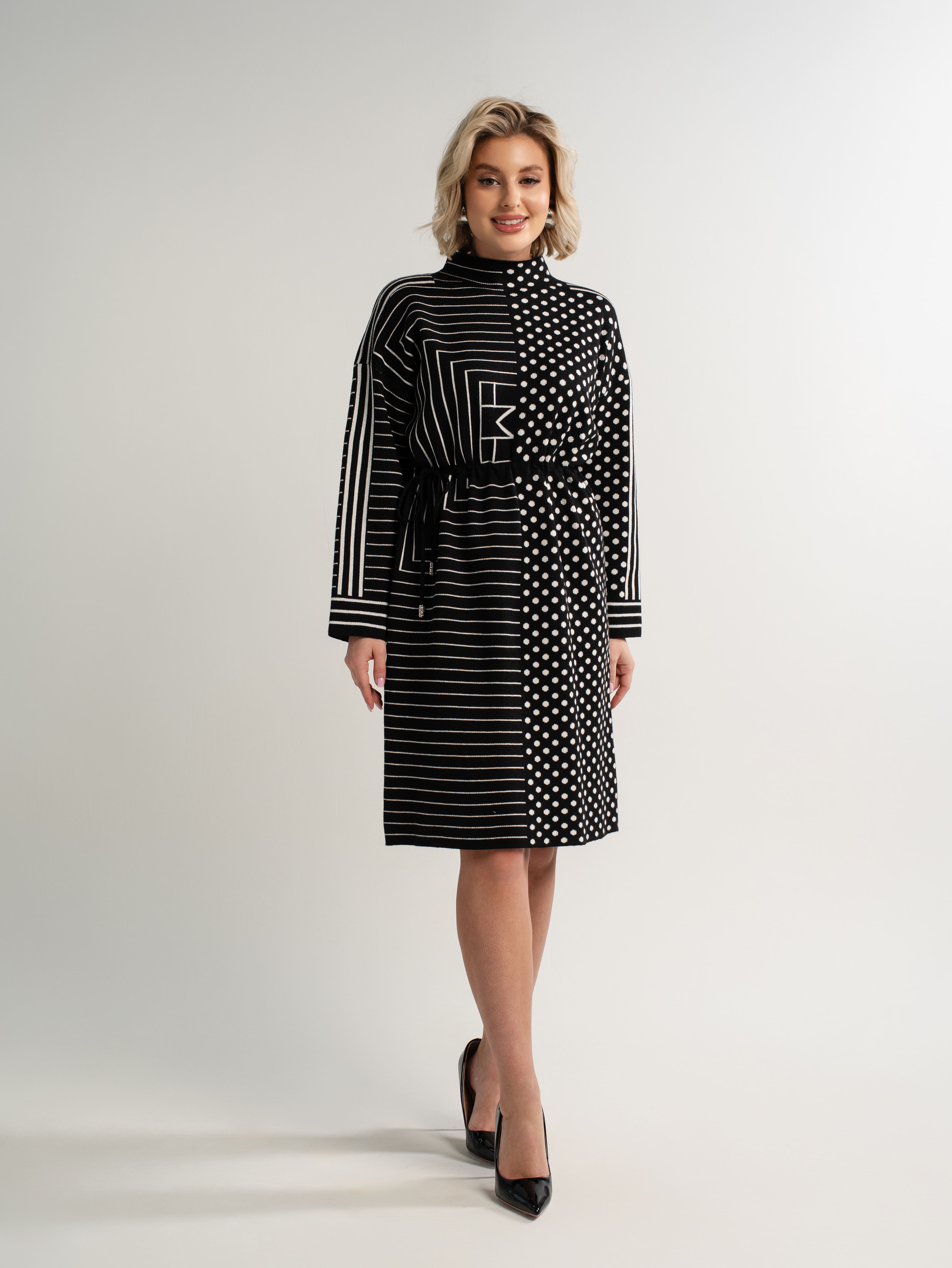 Платье Латута (черно-белое) П15105-18М