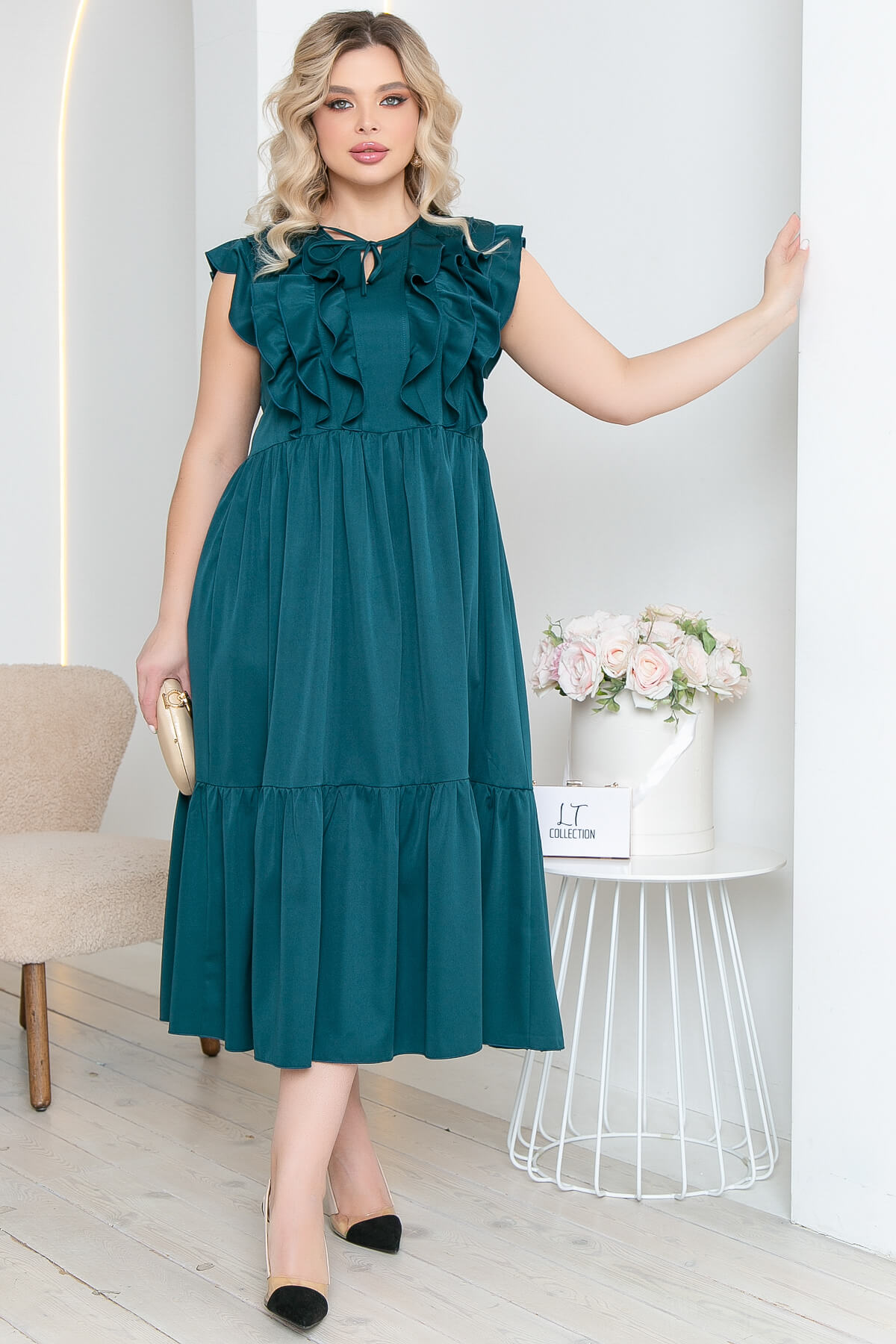 Платье "Айза" (изумруд) П5423