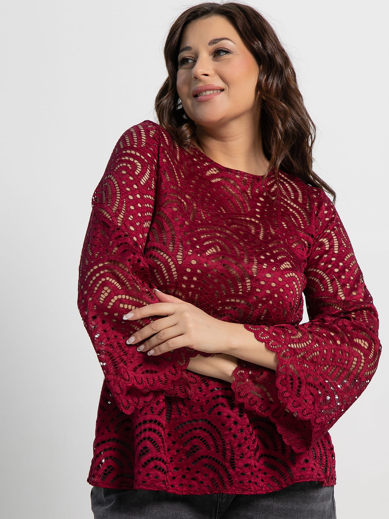 Блуза Лунная ночь (бордовая) Б15071-30М