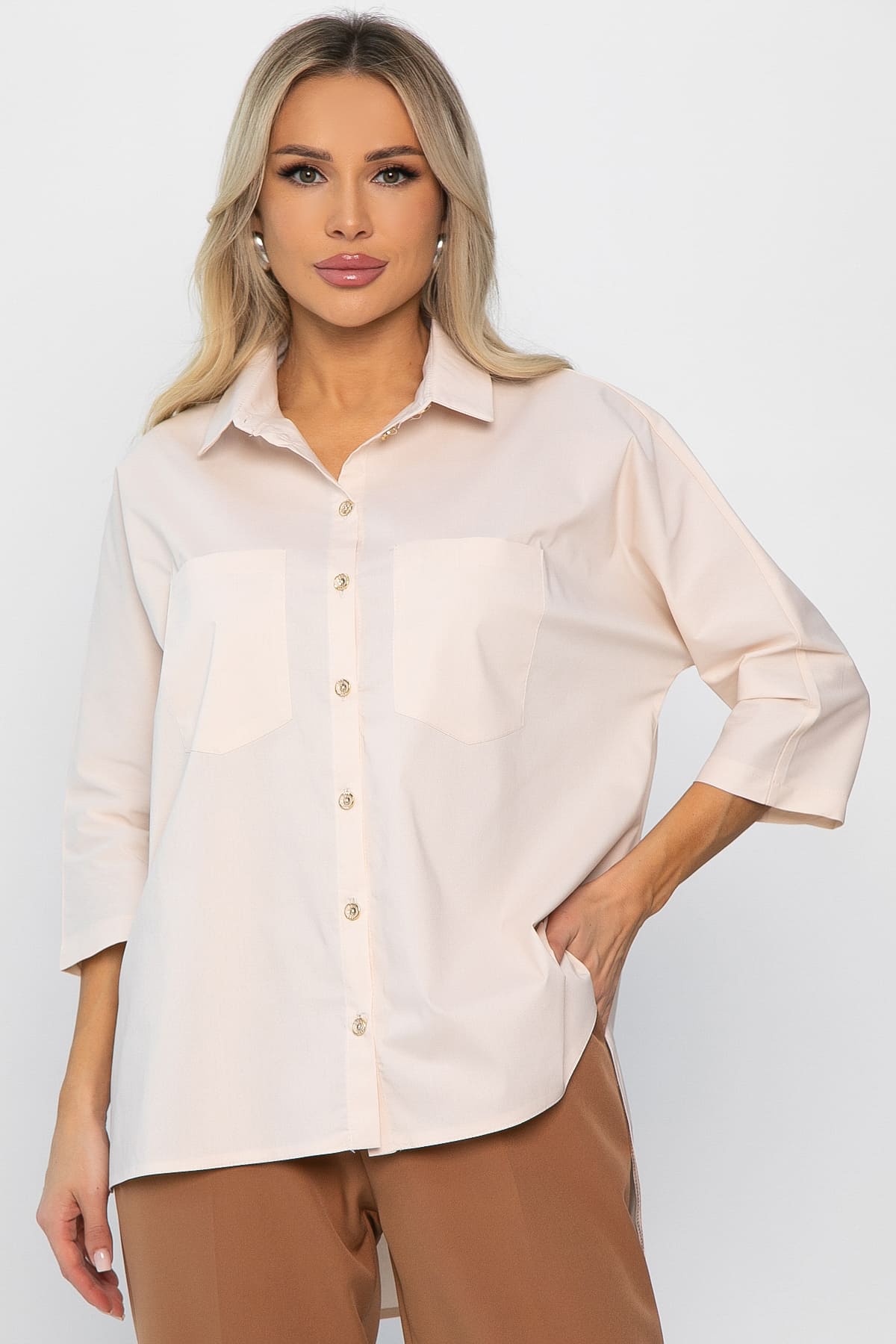 Рубашка классическая Аристократка (бежевая) Б14356-10М