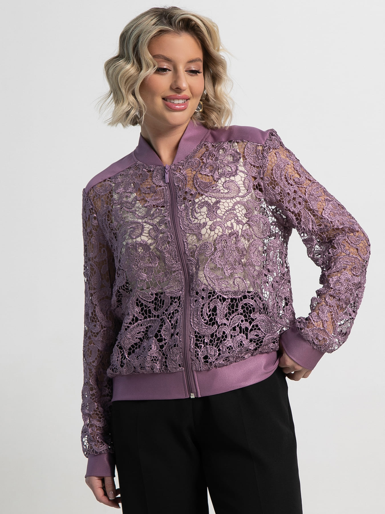 Жакет кружевной Индола (сиреневый) Б15108-3М