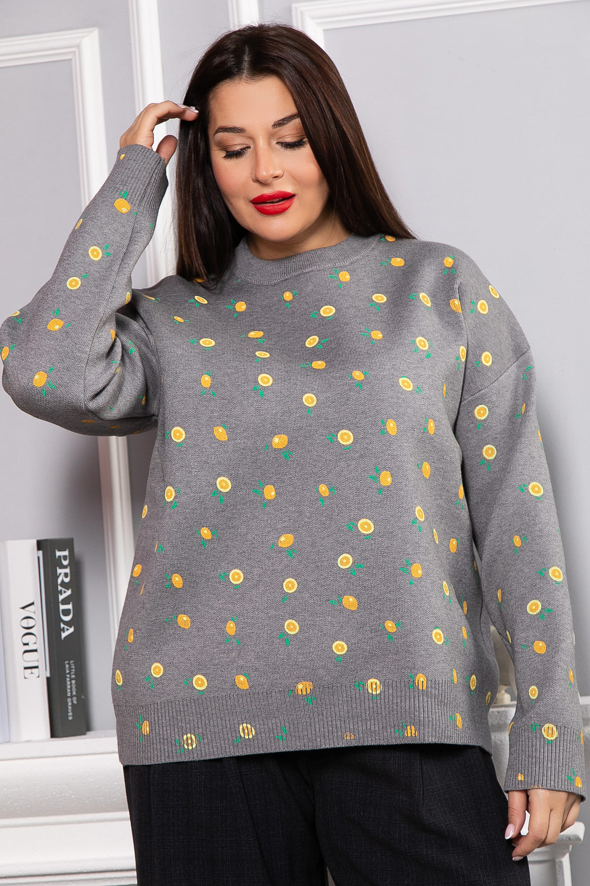 Свитер оверсайз Анита (серый) Б14759-1М