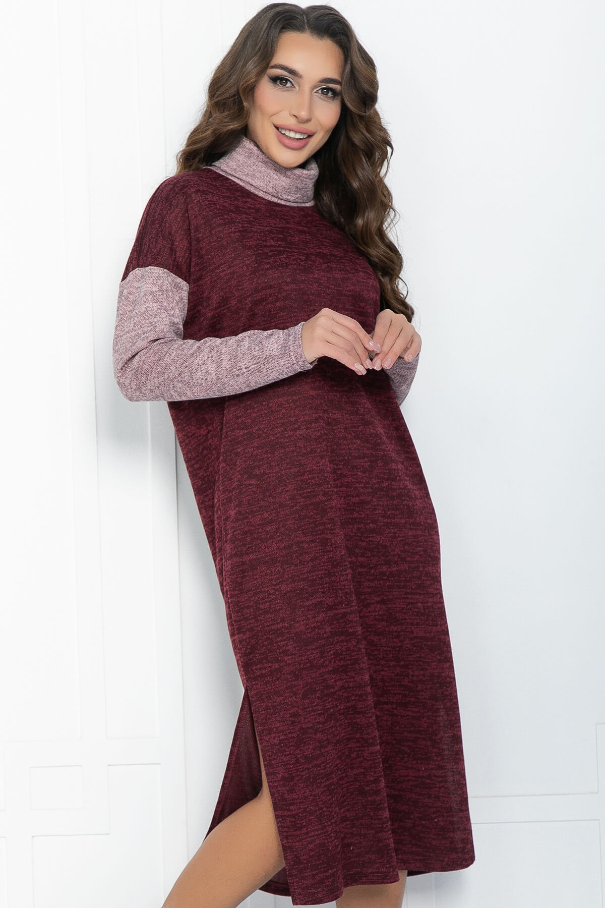 Платье Мишель (бордово-розовое) П11810