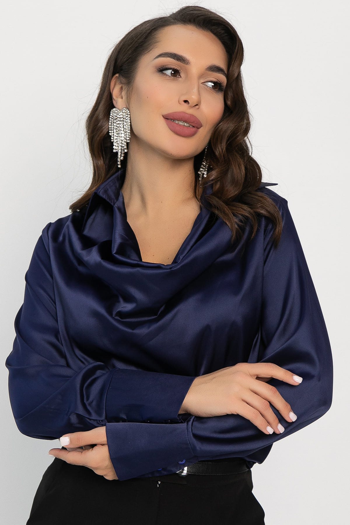 Блуза Шелковая сказка (сапфир) Б14381-34М