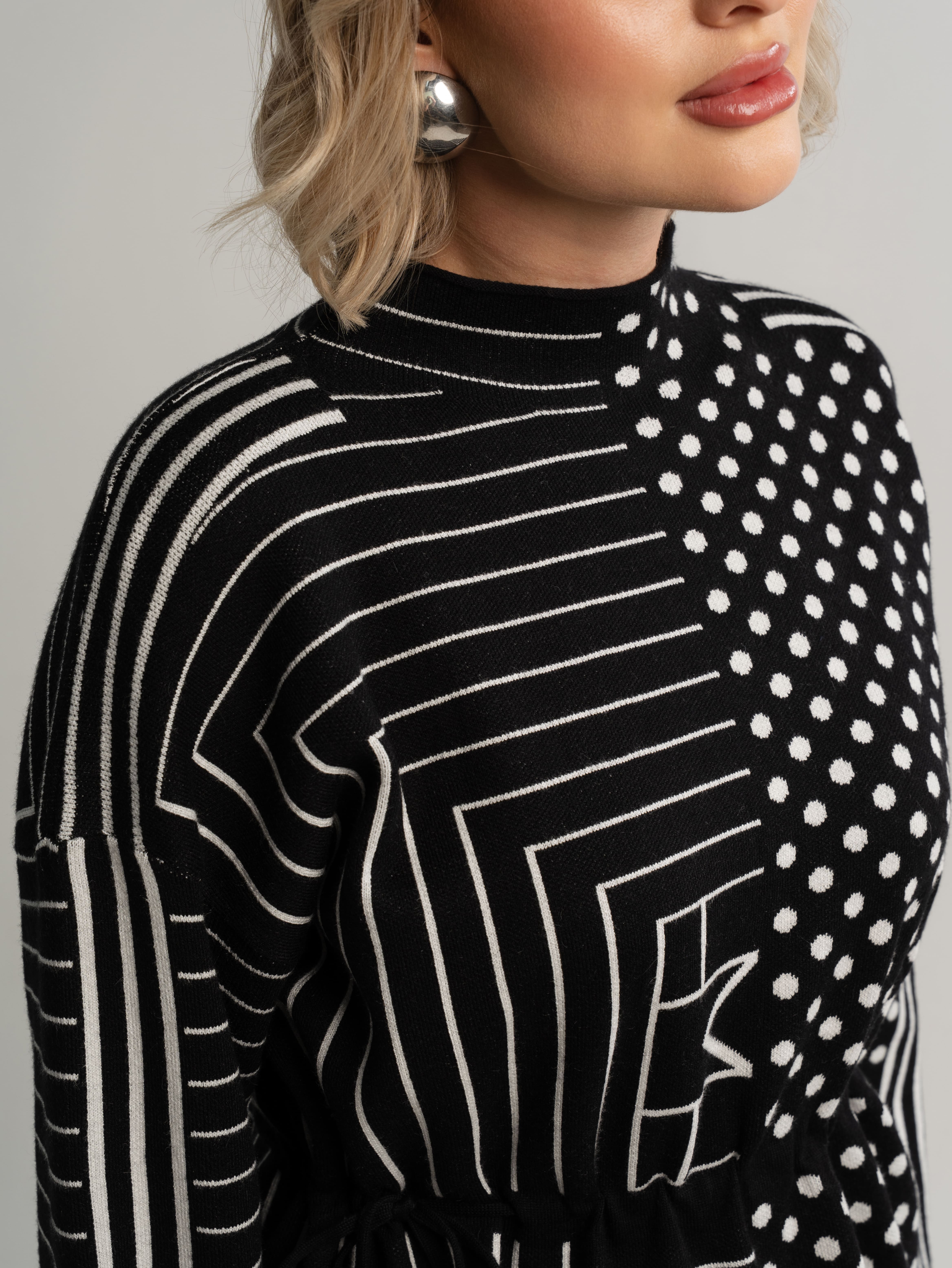 Платье Латута (черно-белое) П15105-18М