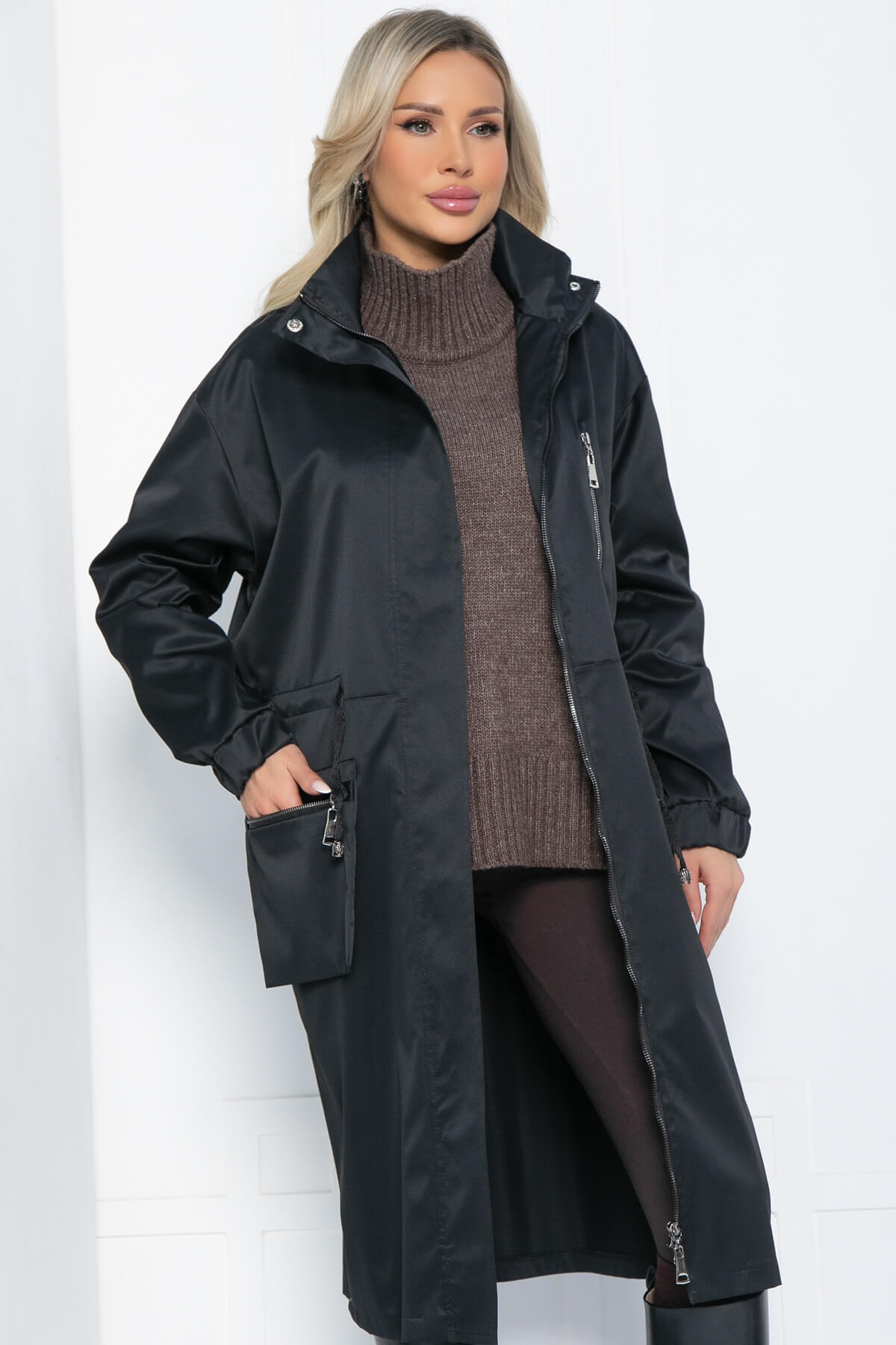 Плащ Весна близко (черный) Б12513-7