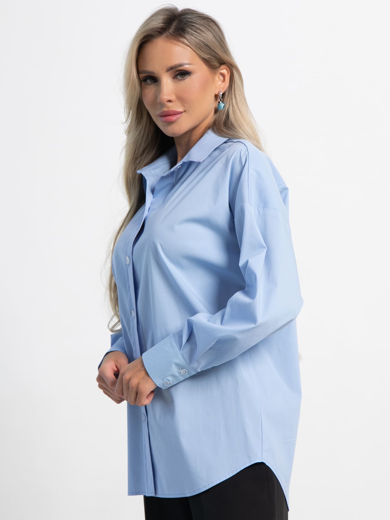 Рубашка хлопковая Рина (голубая) Б15225-53М