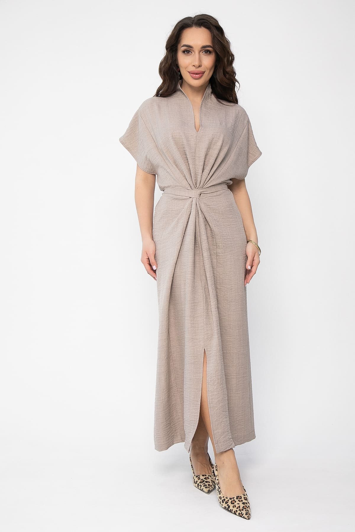 Платье Исландия (серо-коричневое) П13623-30М