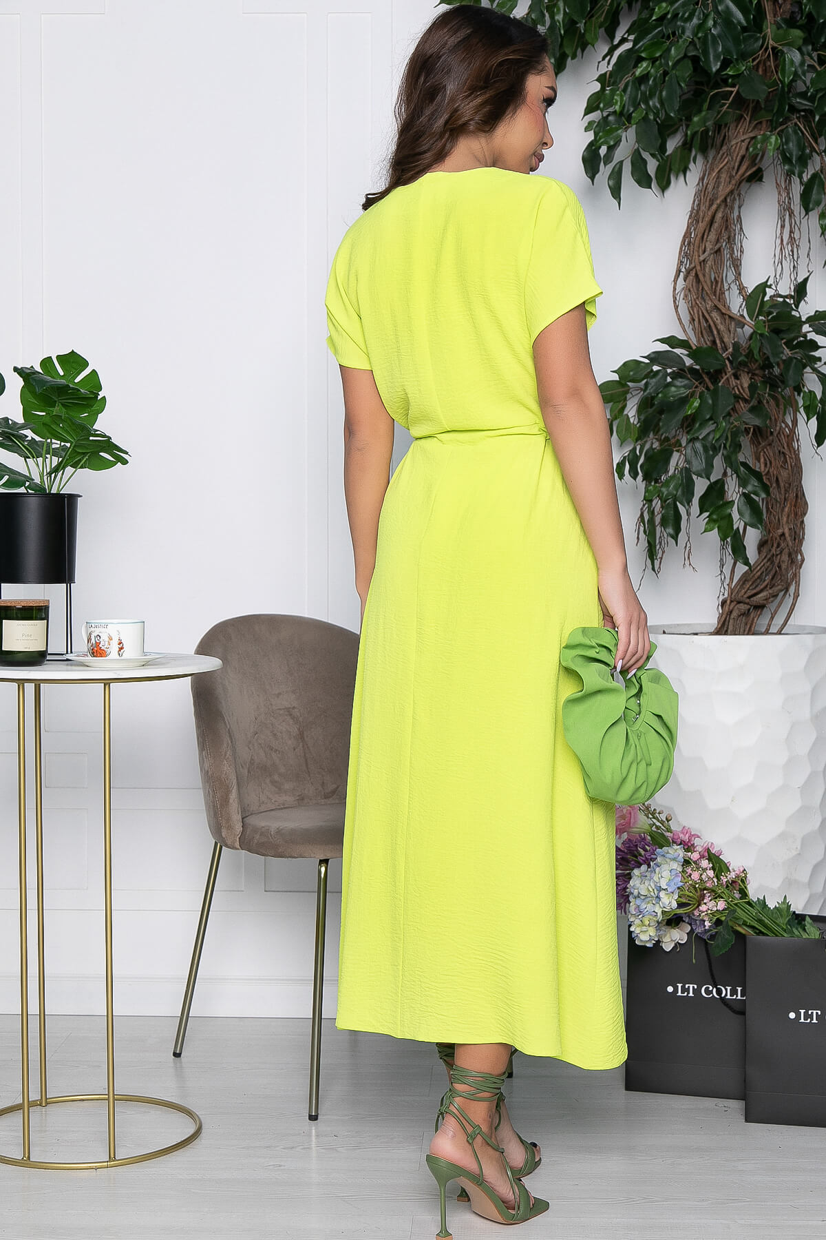 Платье Лина (яркий лайм) П10593
