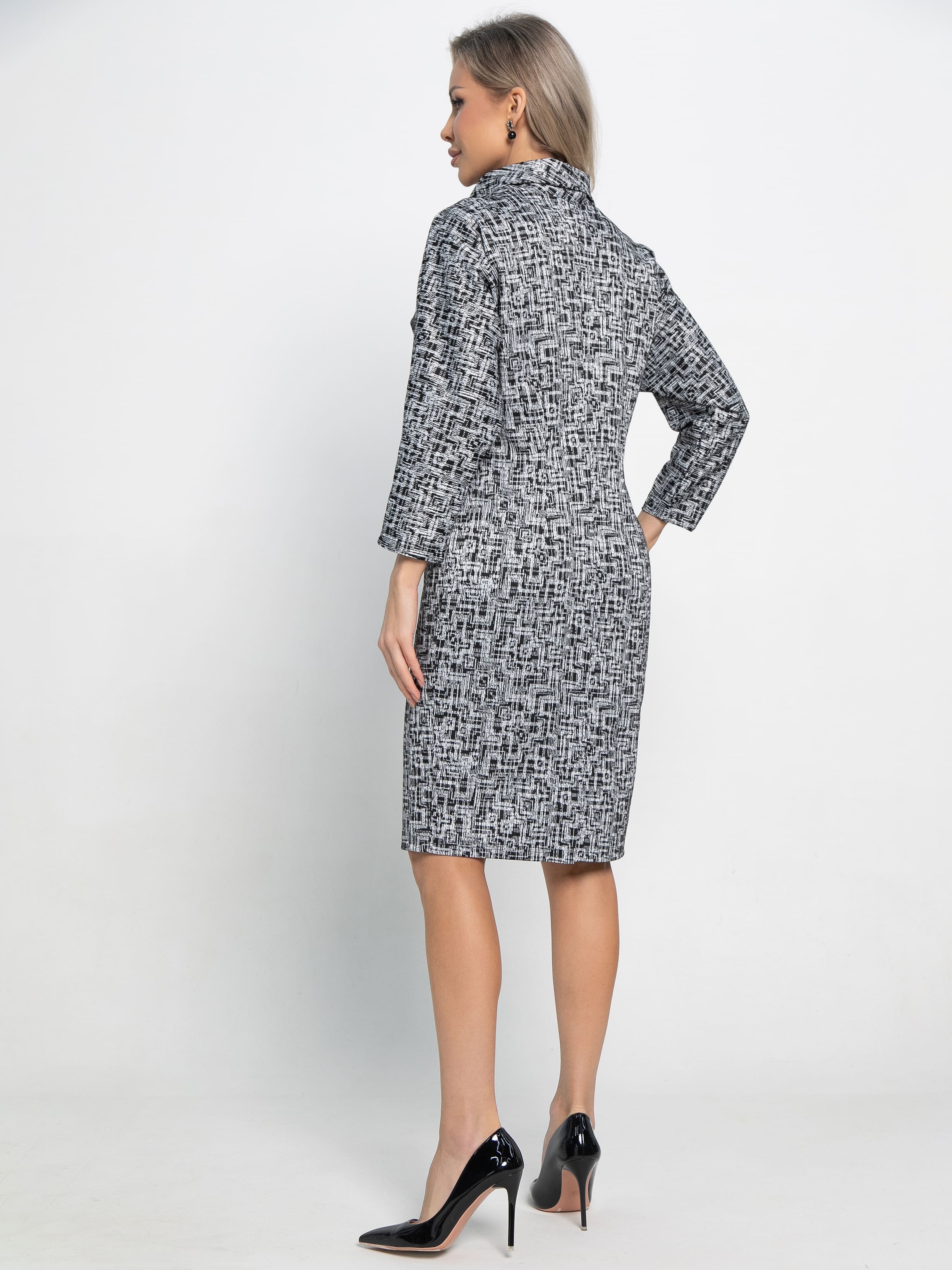 Платье Граффити (черно-белое) П15107-19М