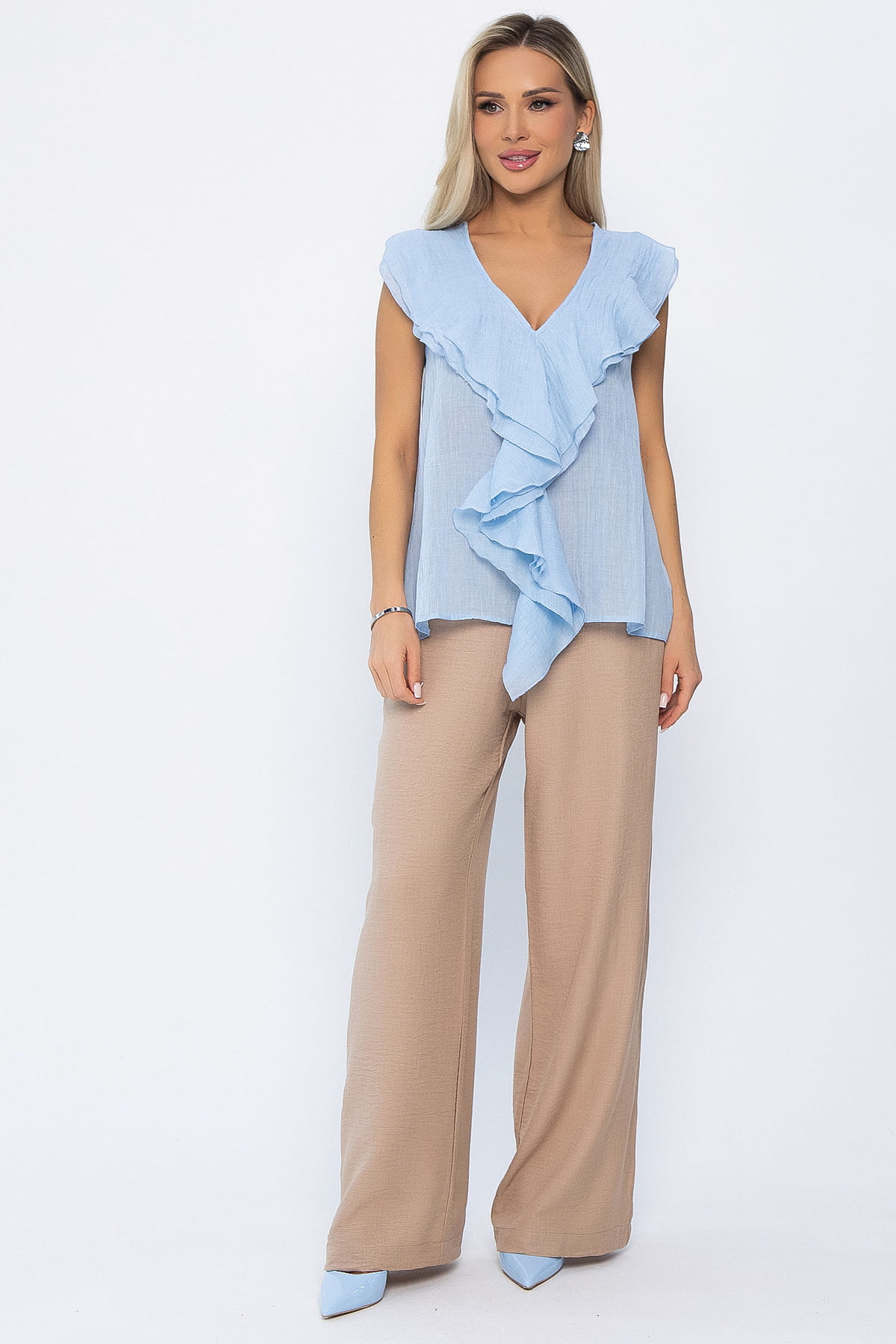 Блуза Поцелуй ветра (голубая) Б15393-7М