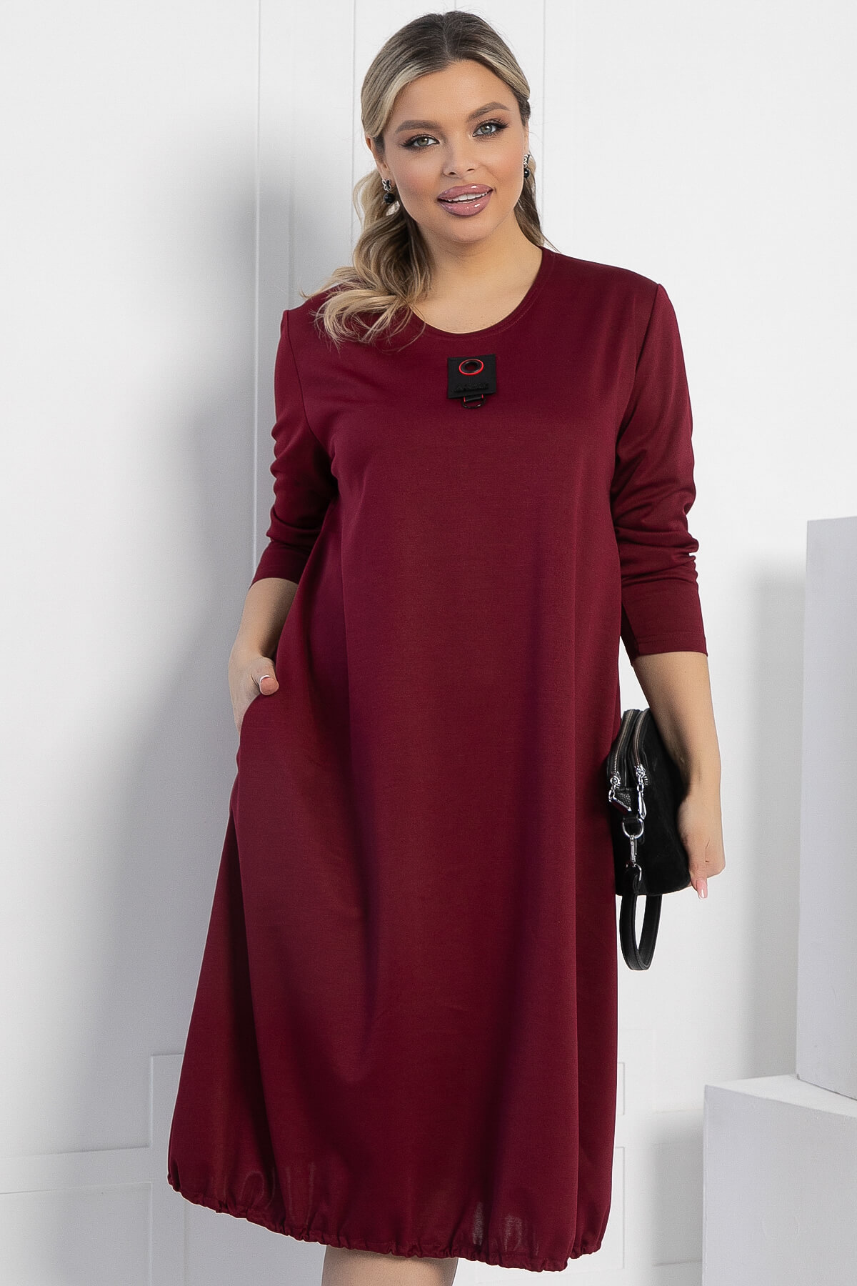 Платье Я жду тебя (бордовое) П12312-15