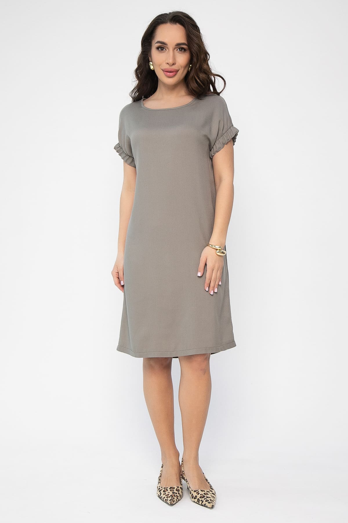 Платье Аида (серый хаки) П13613-25М