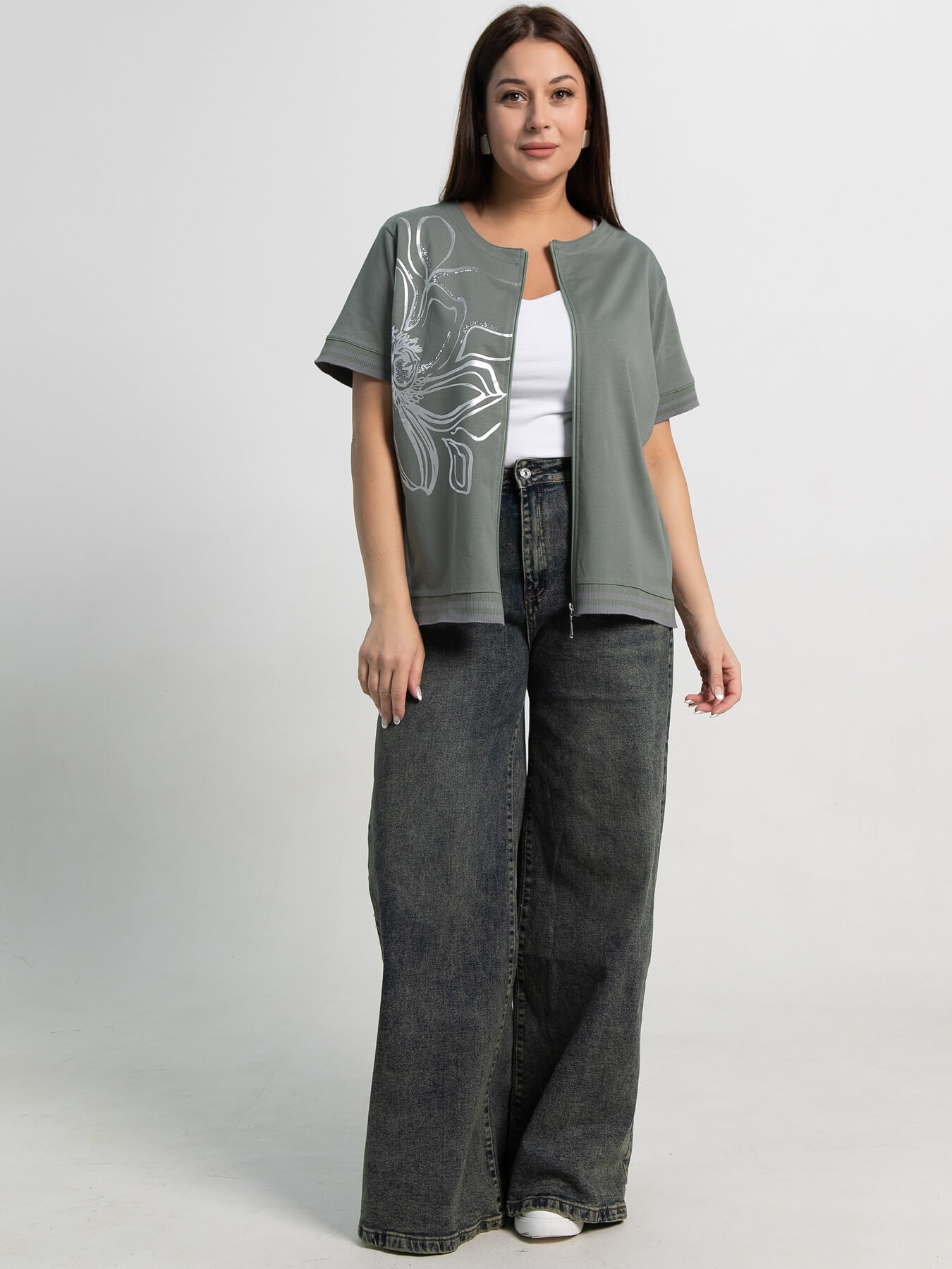 Блуза Бэлла (оливковый) Б15358-20М