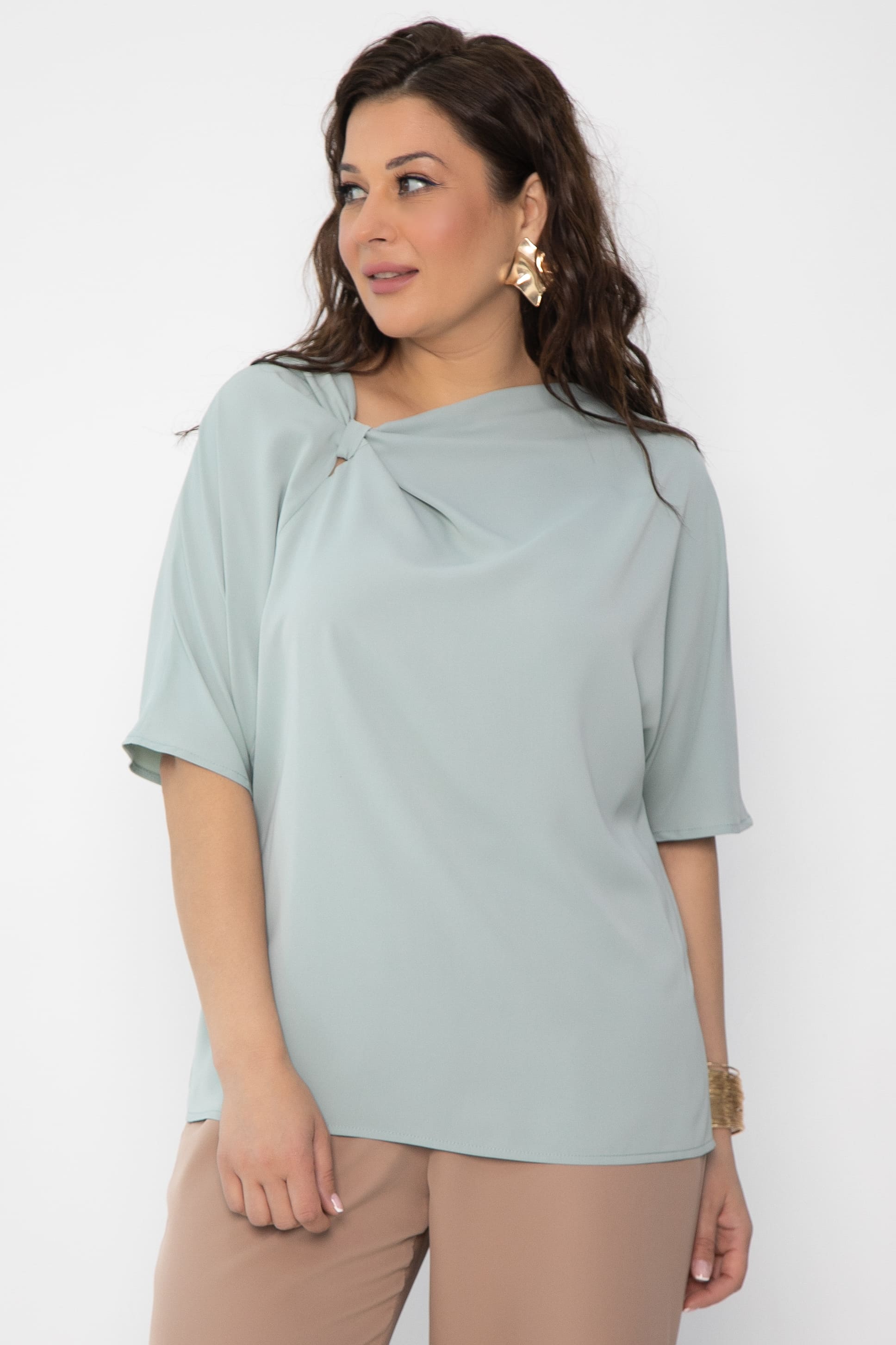 Блуза Марина (оливковая) Б13817-1М